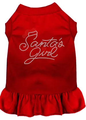 Santa's Girl Rhinestone Dog Dress Red Lg (14)