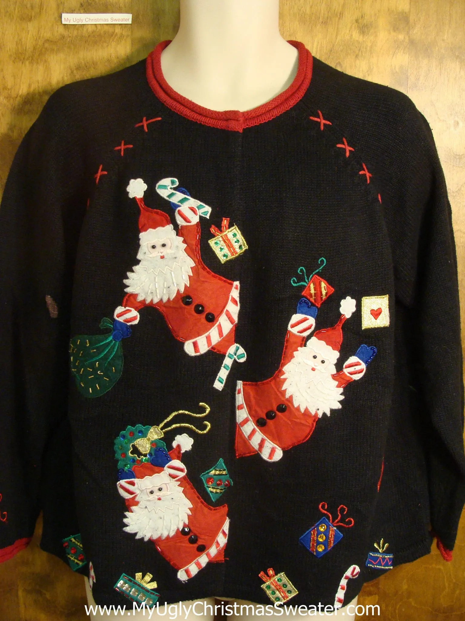 Santas Giving Presents Ugly Christmas Sweater