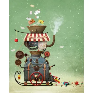 Santas Workshop Machine Printed Backdrop