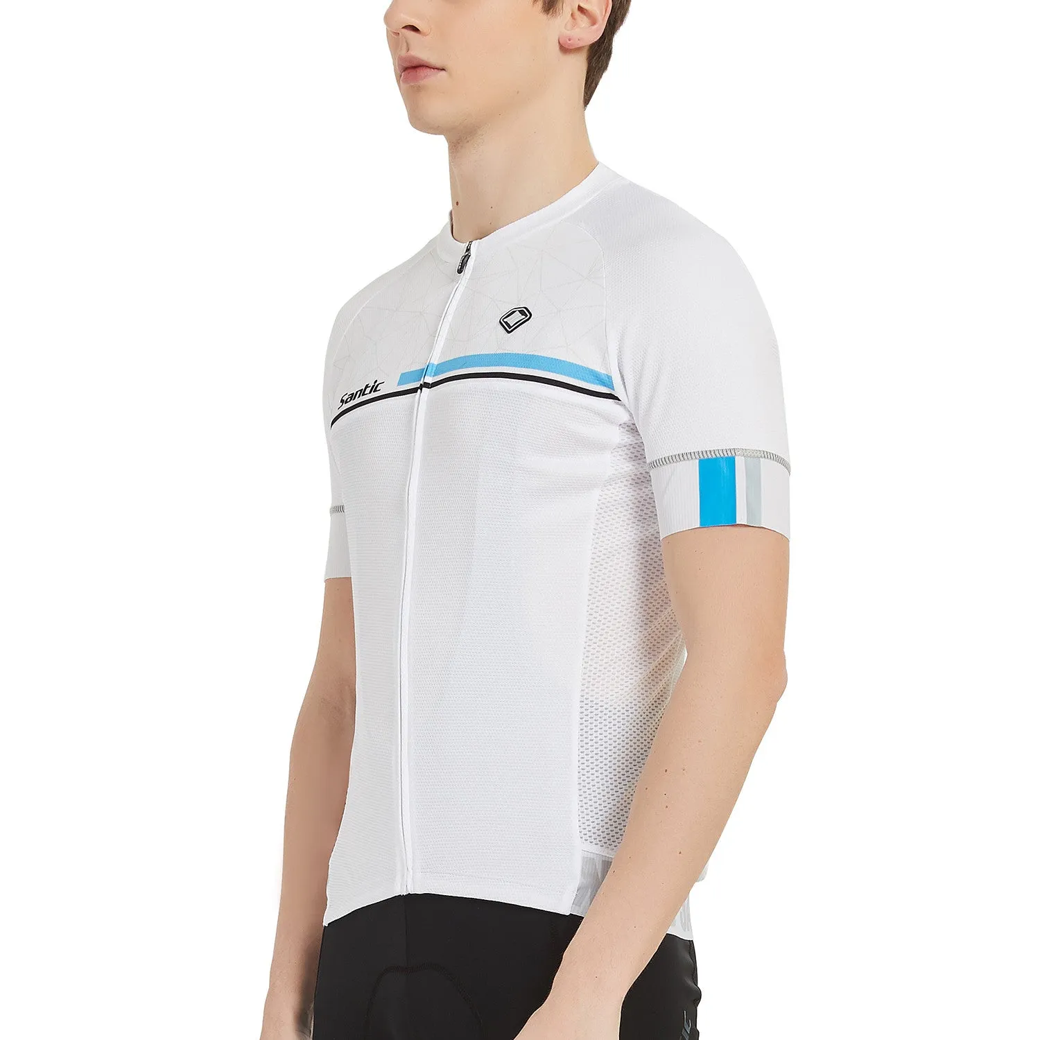 Santic Kamen White Men Cycling Jersey Short Sleeve