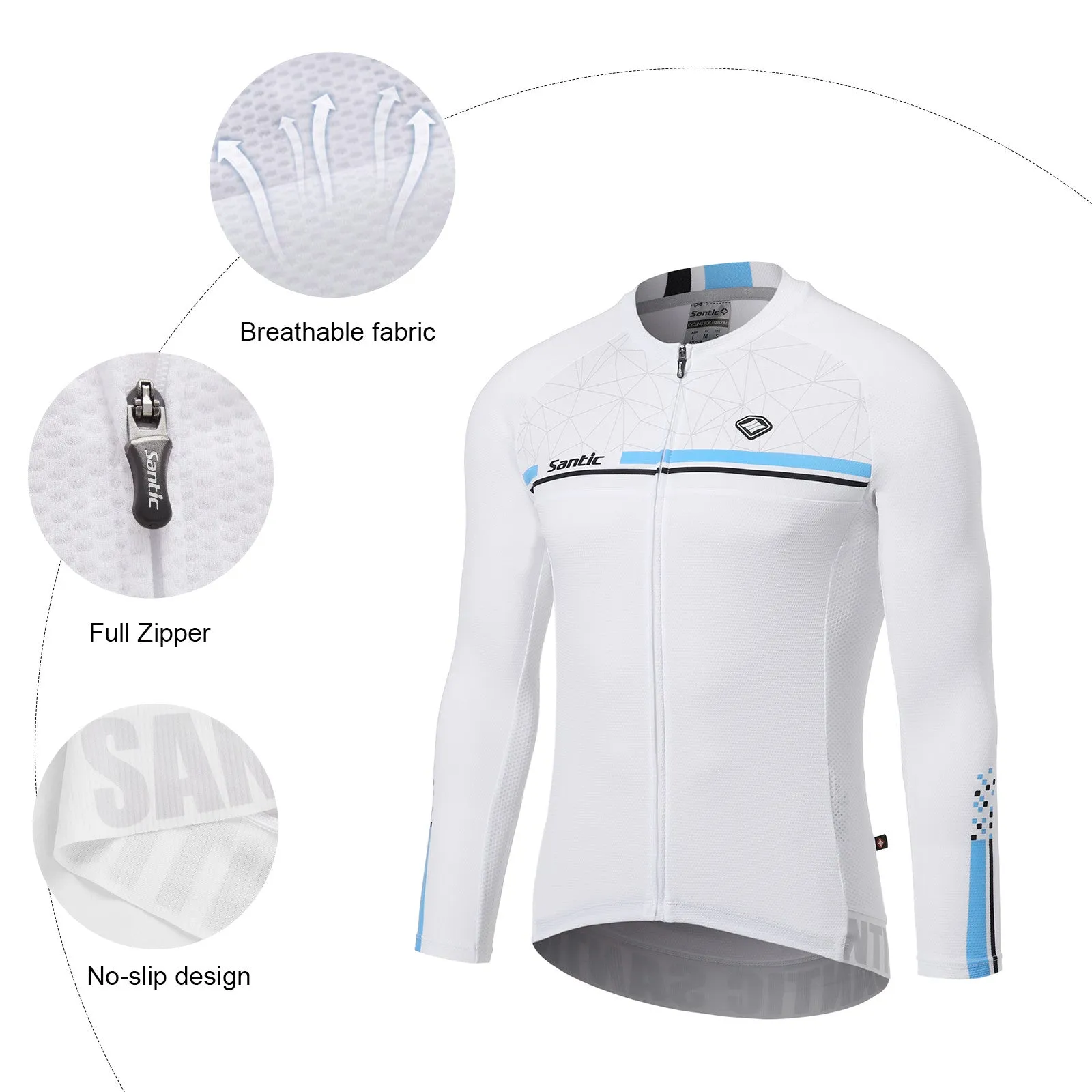 Santic Karen White Men Cycling Jersey Long Sleeve