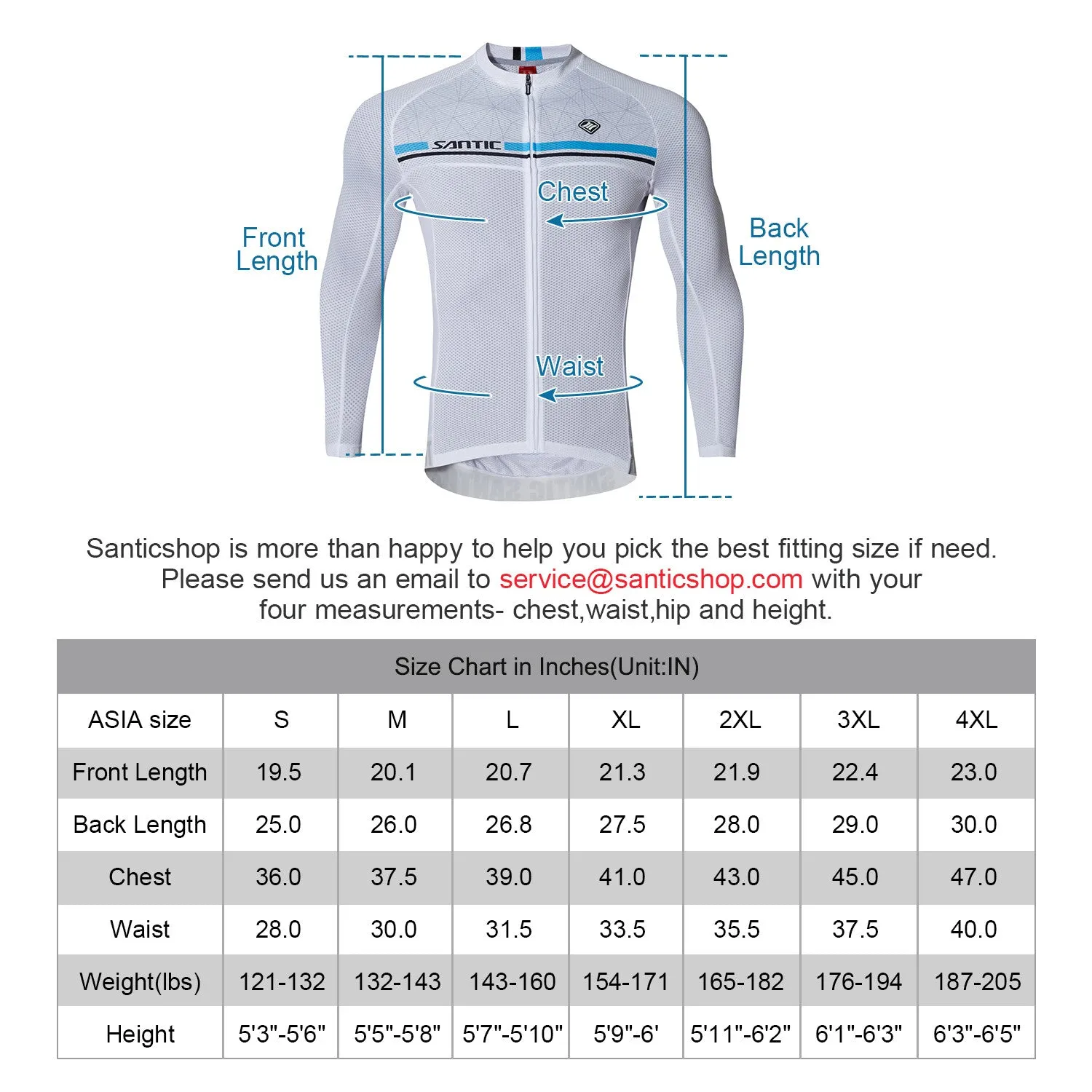 Santic Karen White Men Cycling Jersey Long Sleeve