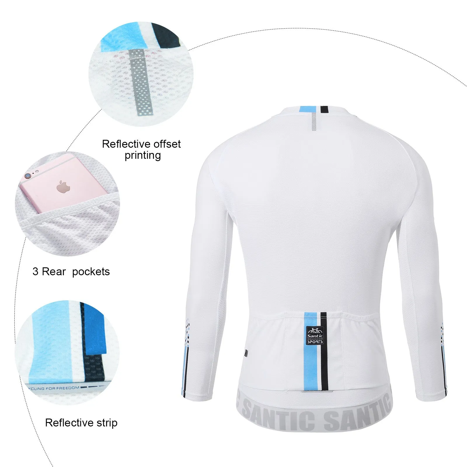 Santic Karen White Men Cycling Jersey Long Sleeve