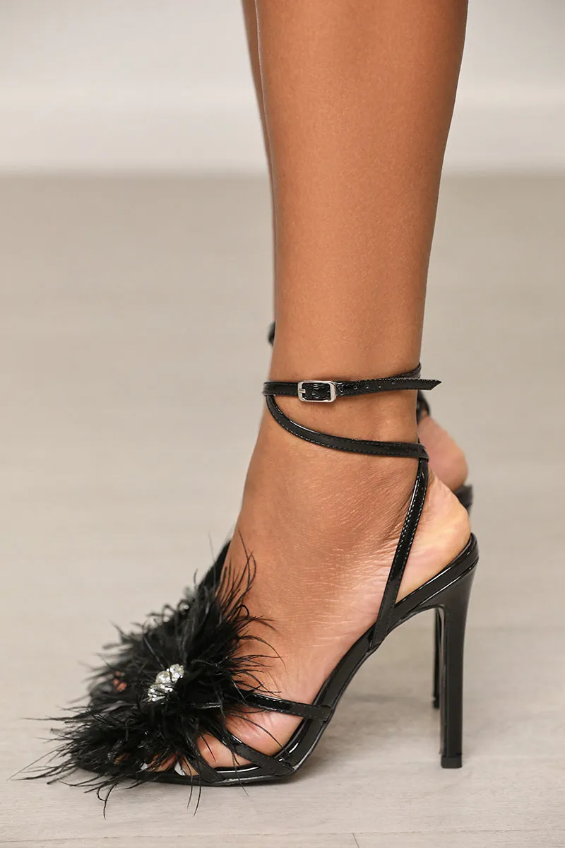 Santos Feather Heel (Black)- FINAL SALE