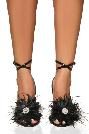 Santos Feather Heel (Black)- FINAL SALE