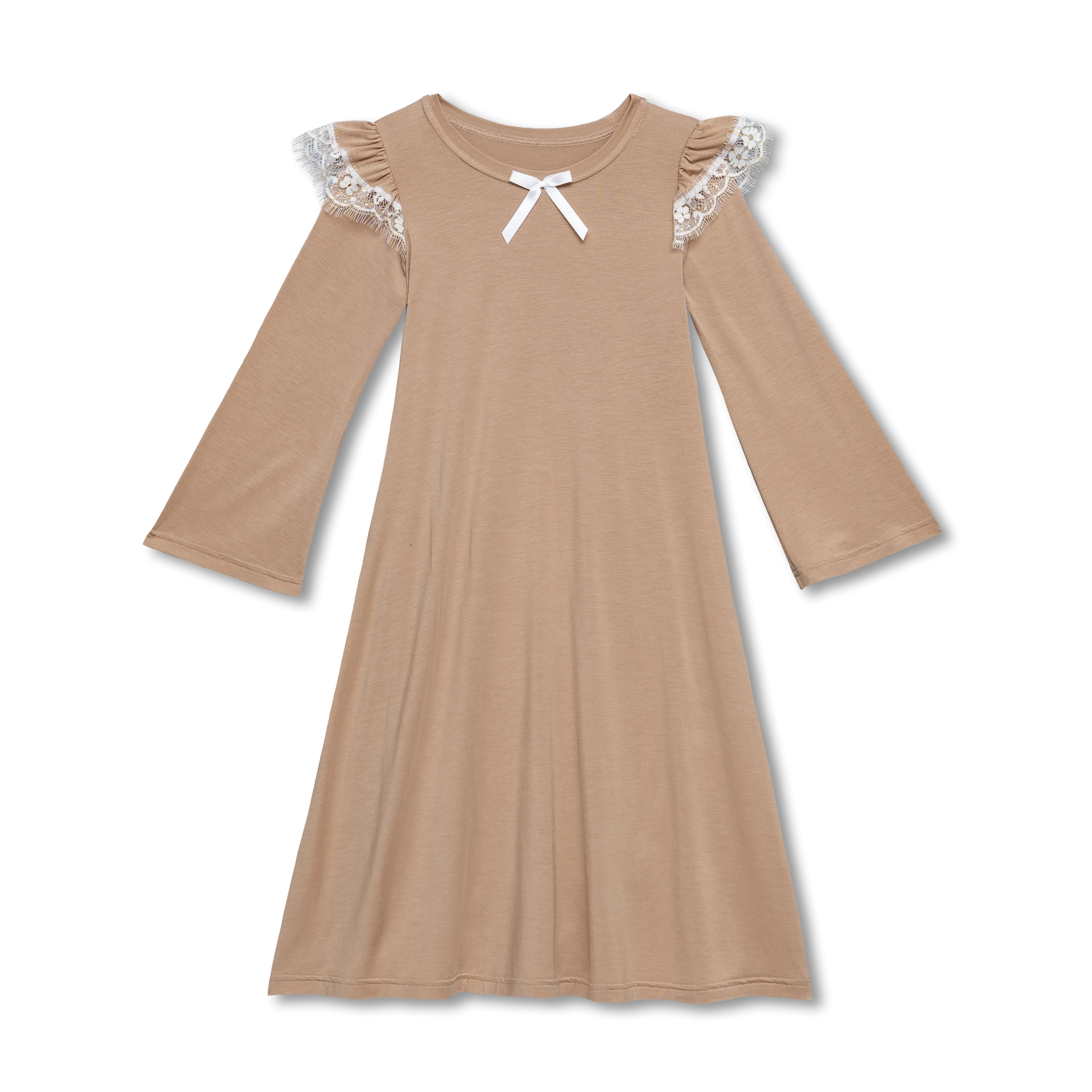 SARA - GIRLS NIGHTDRESS IN CAPPUCCINO