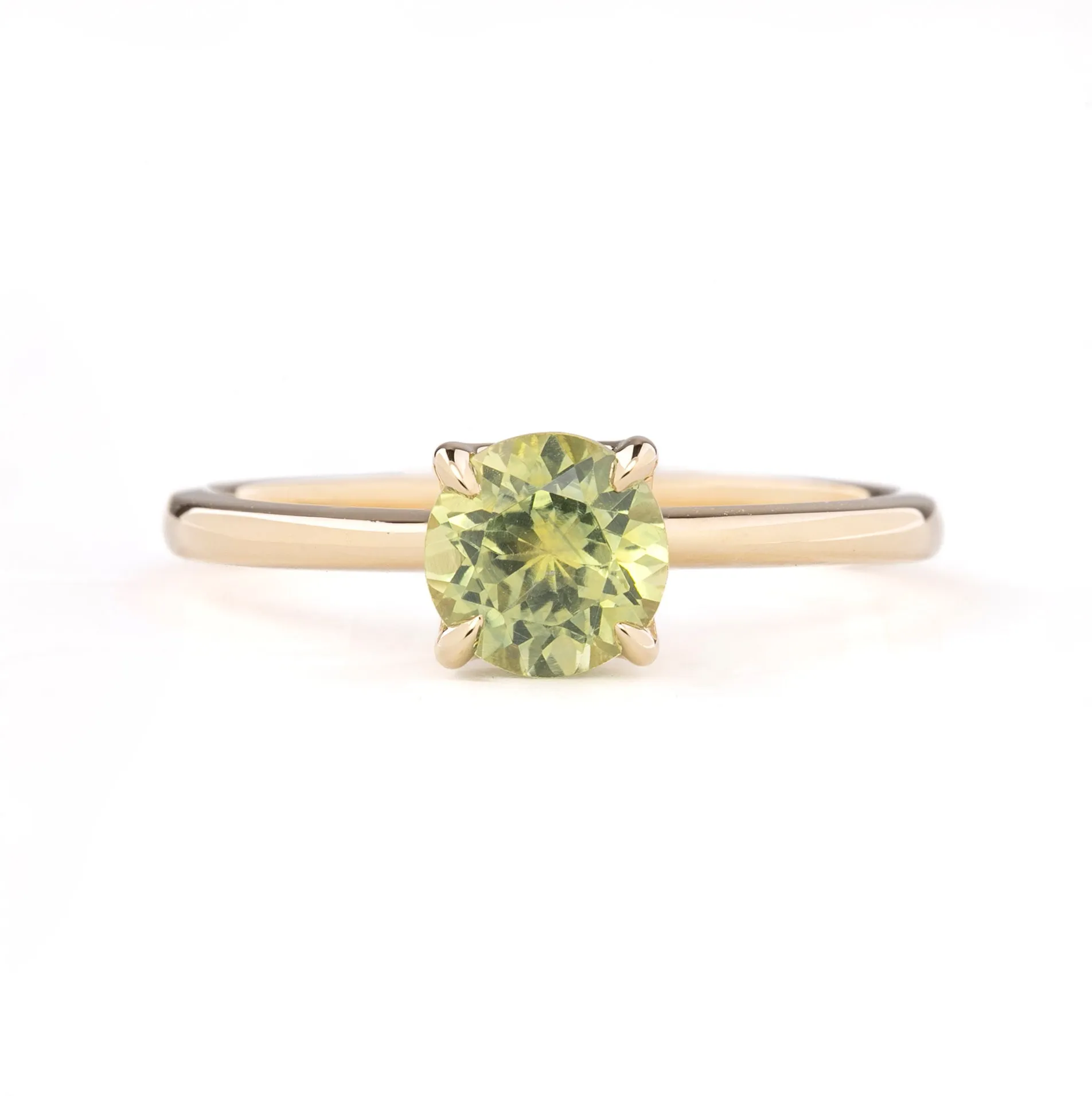 Sara Ring 1.17ct Yellow Green Montana Sapphire, 14k Yellow Gold (One of a kind)