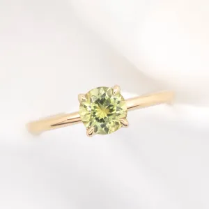 Sara Ring 1.17ct Yellow Green Montana Sapphire, 14k Yellow Gold (One of a kind)