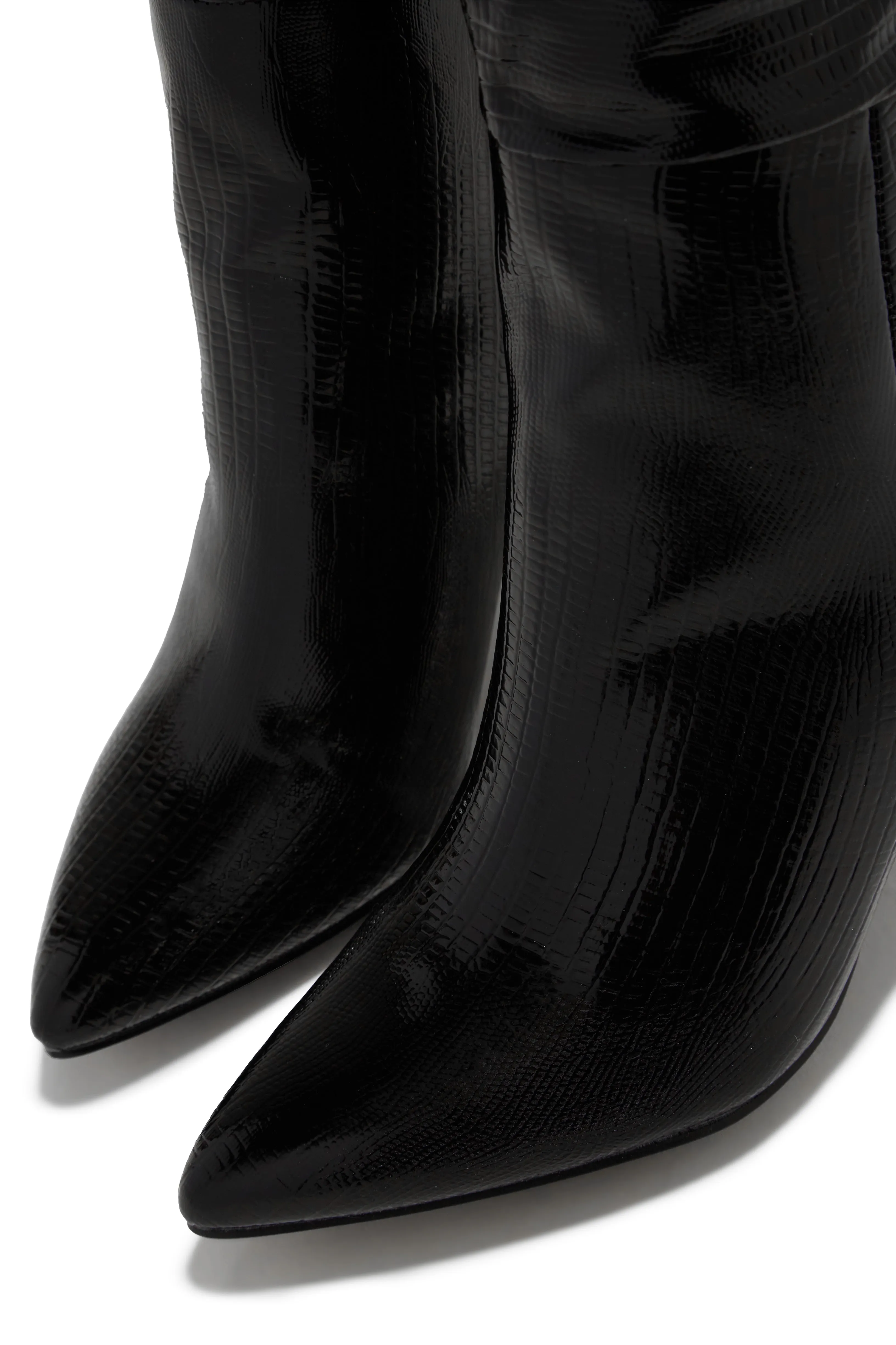 Sarai Knee High Heel Boots - Black