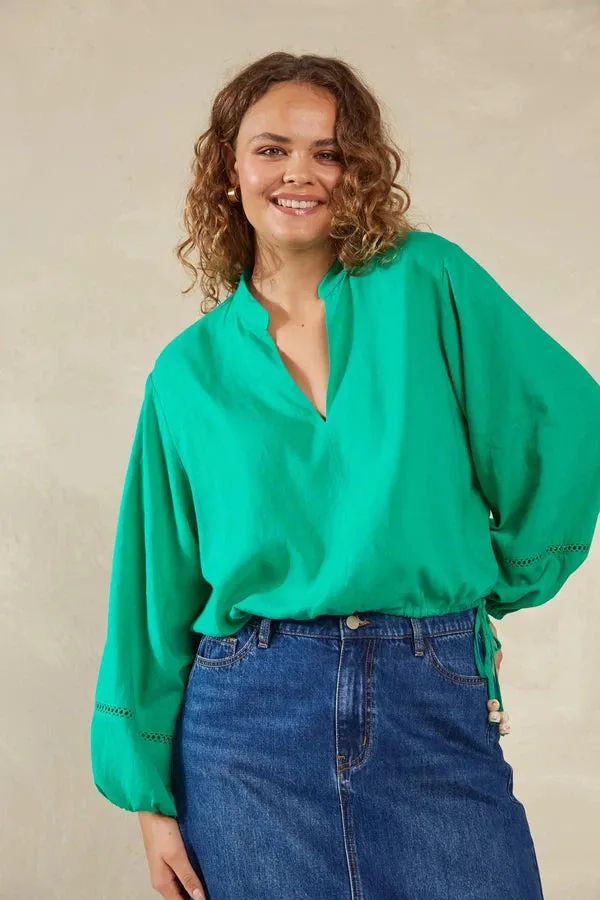 Sardinia Tie Blouse  Verde