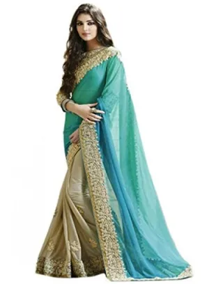 Sargam Fashion Women's Georgette Saree (SRMBBLUECORD_Blue)