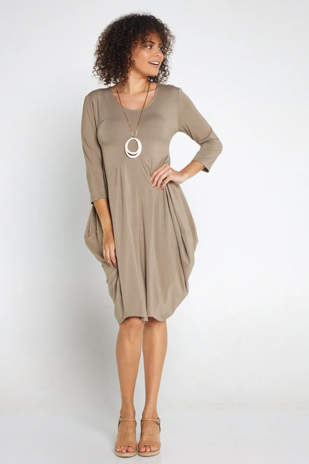 Sarika Butter Soft Bounce Dress - Beige