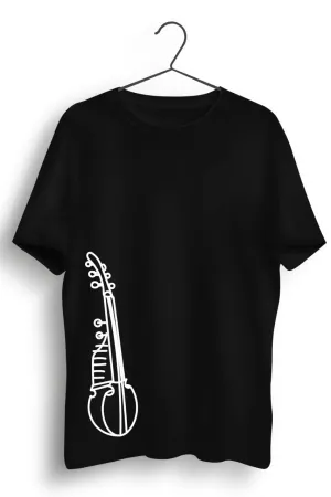 Sarod Vertical Print Black Tshirt