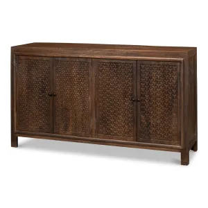 Sarreid - Battle Chainmail 4 Door Sideboard - Brown - Vintage