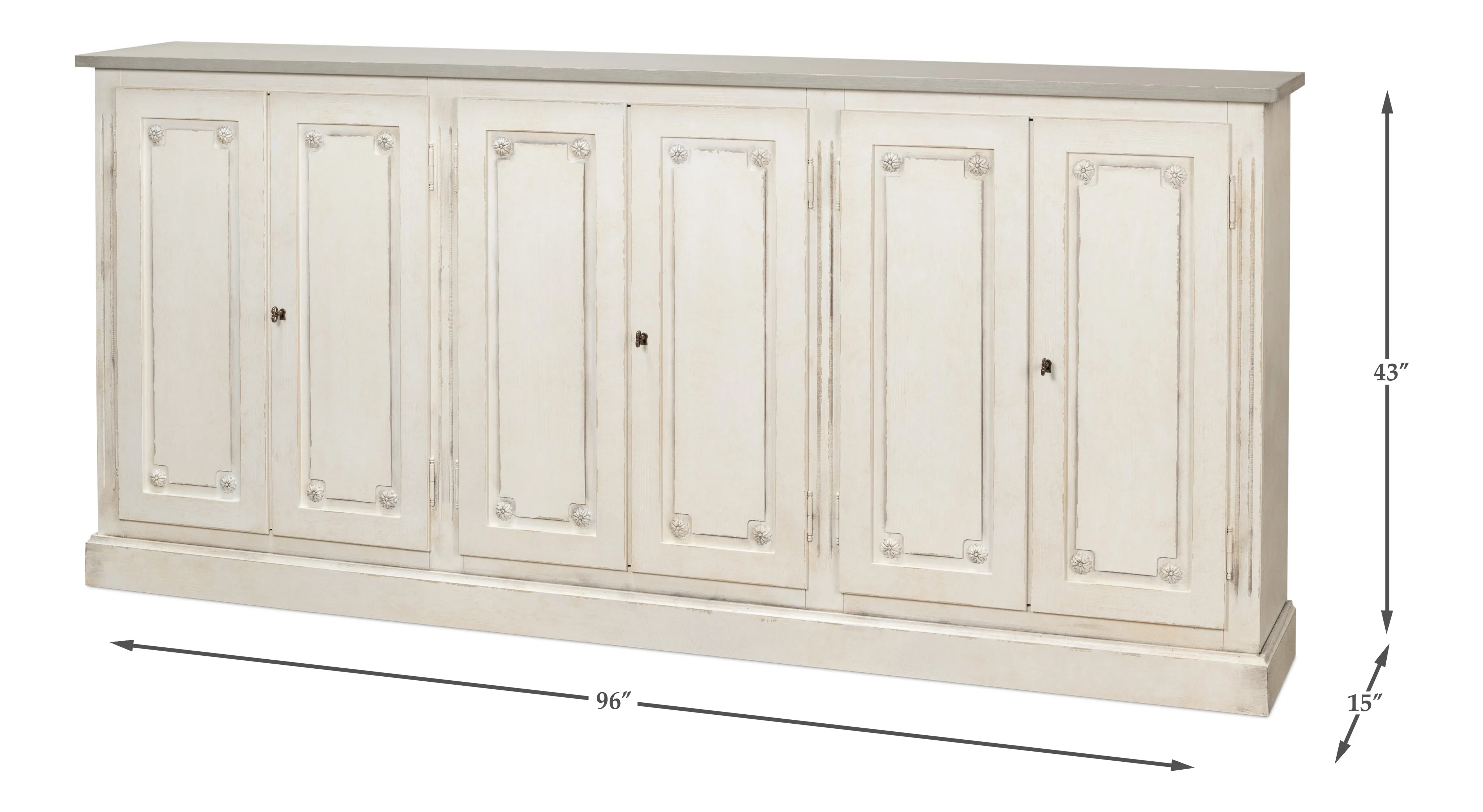 Sarreid - Bellagio Sideboard  96  White/Grey - Grey - Traditional