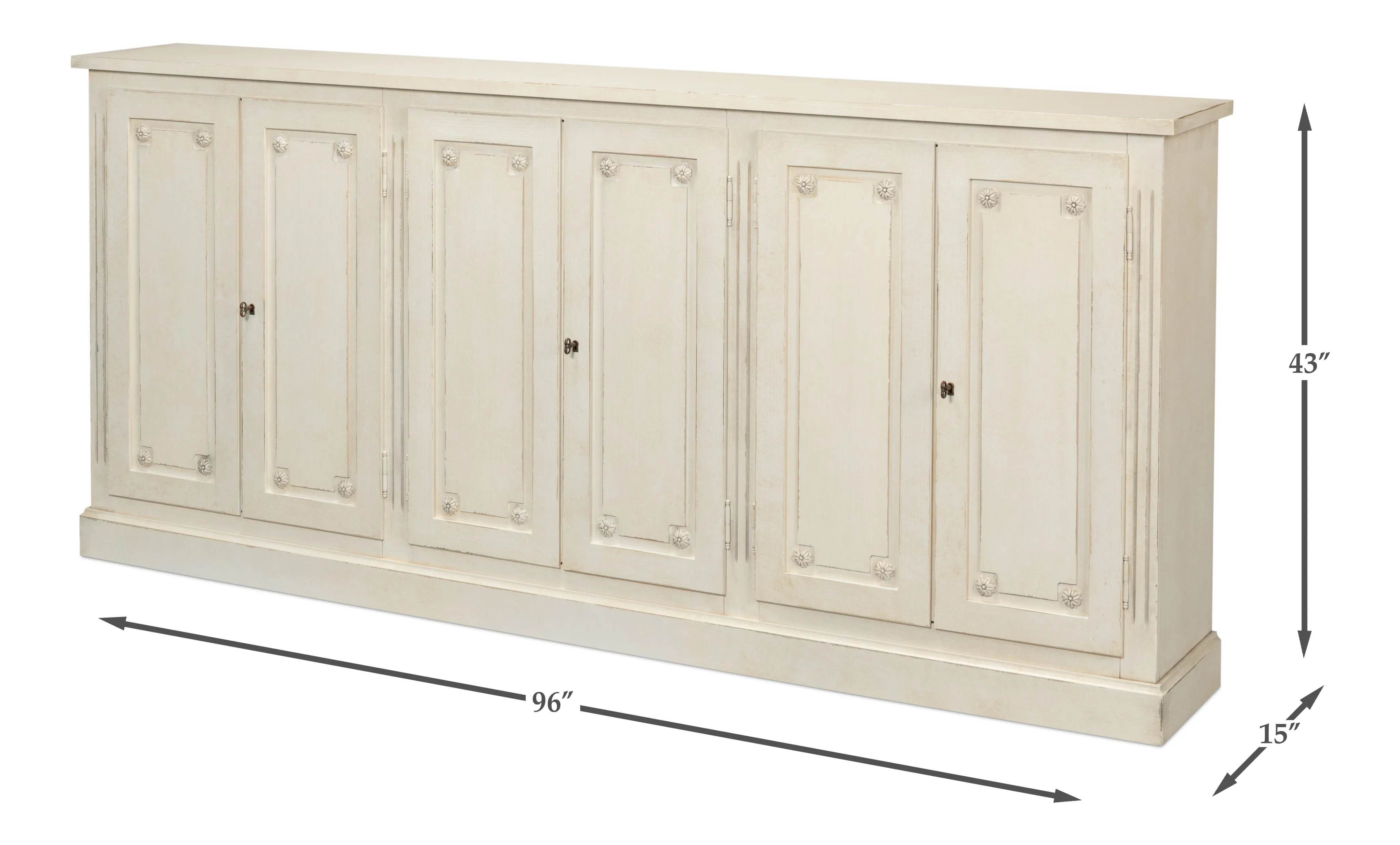 Sarreid - Bellagio Sideboard 96  White/White