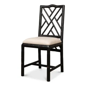 Sarreid - Brighton Bamboo Side Chair Black - Black - Traditional - set of 2