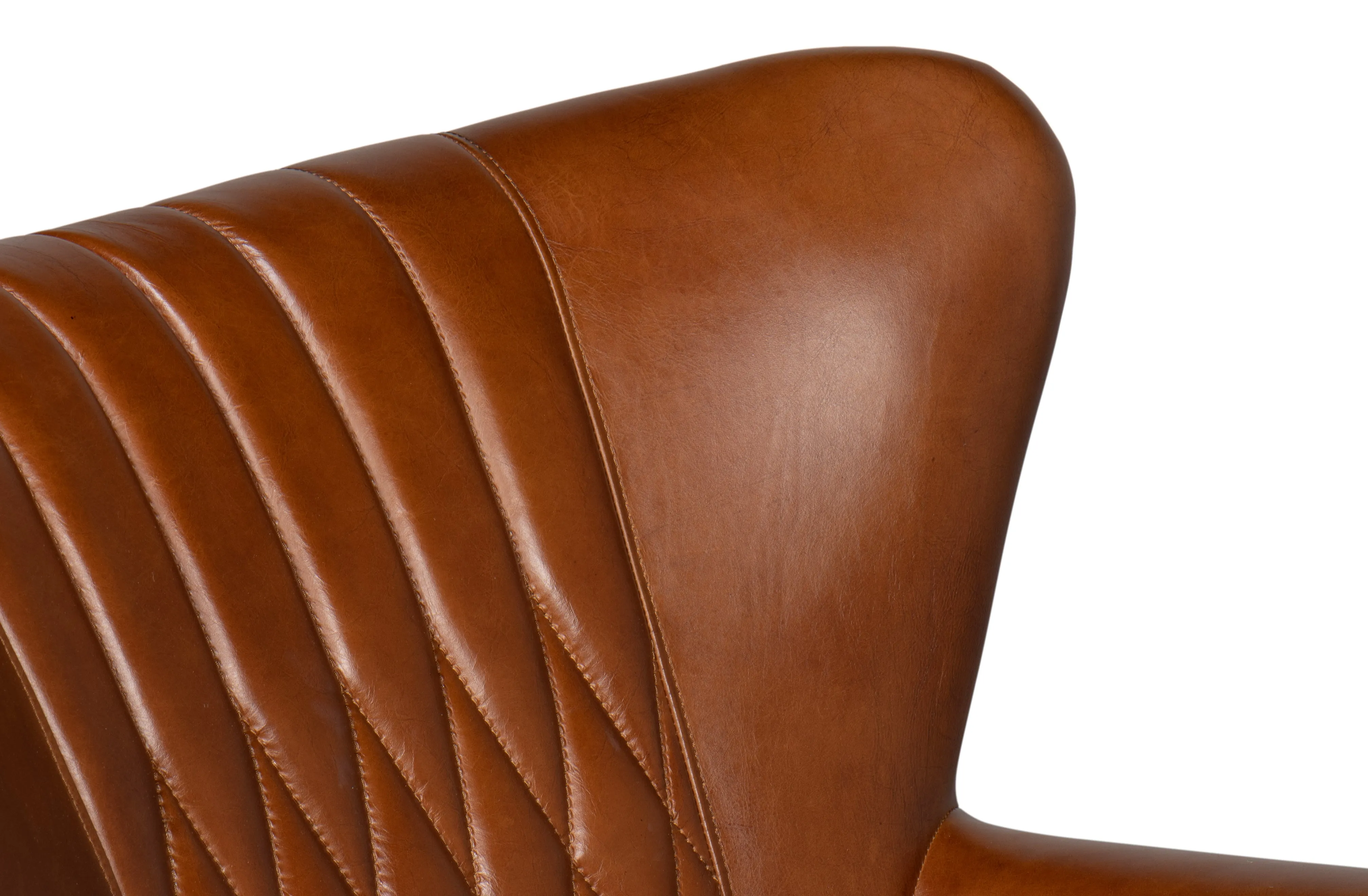 Sarreid - Bugatti Leather Swivel Chair - Brown - Traditional