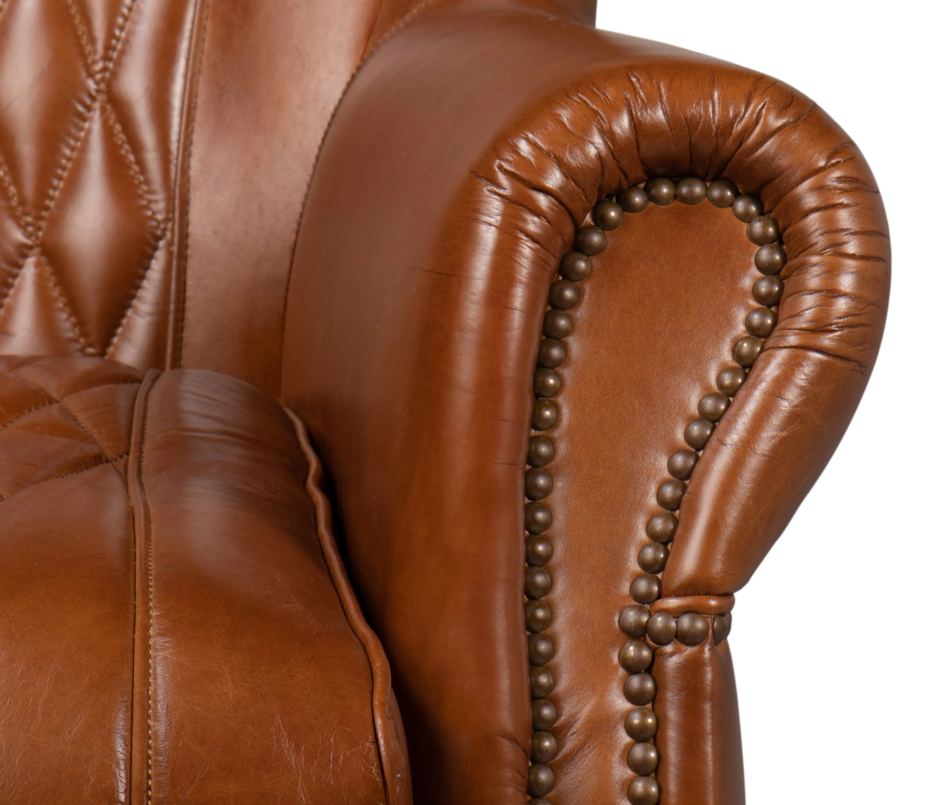 Sarreid - Bugatti Leather Swivel Chair - Brown - Traditional