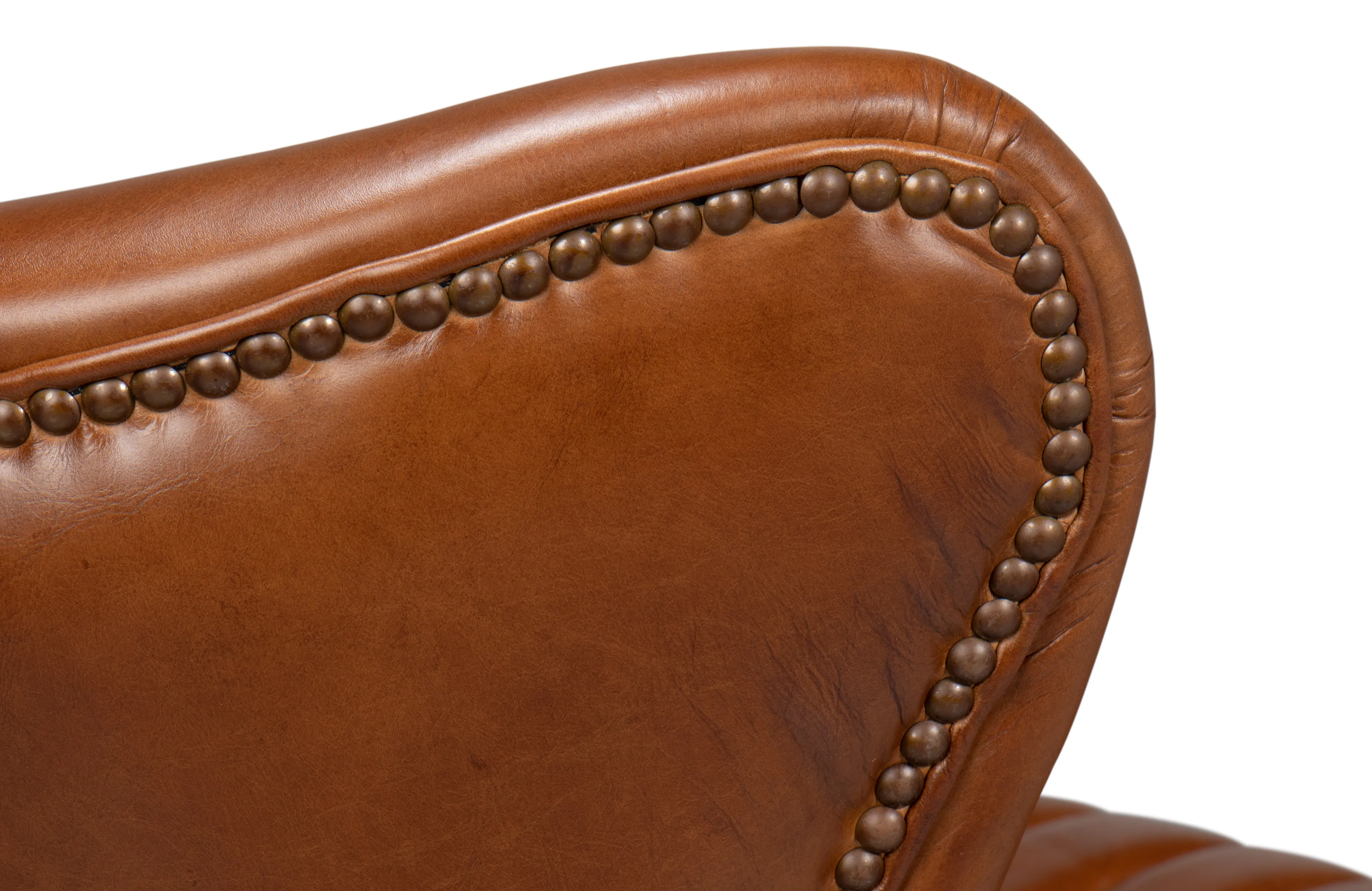 Sarreid - Bugatti Leather Swivel Chair - Brown - Traditional