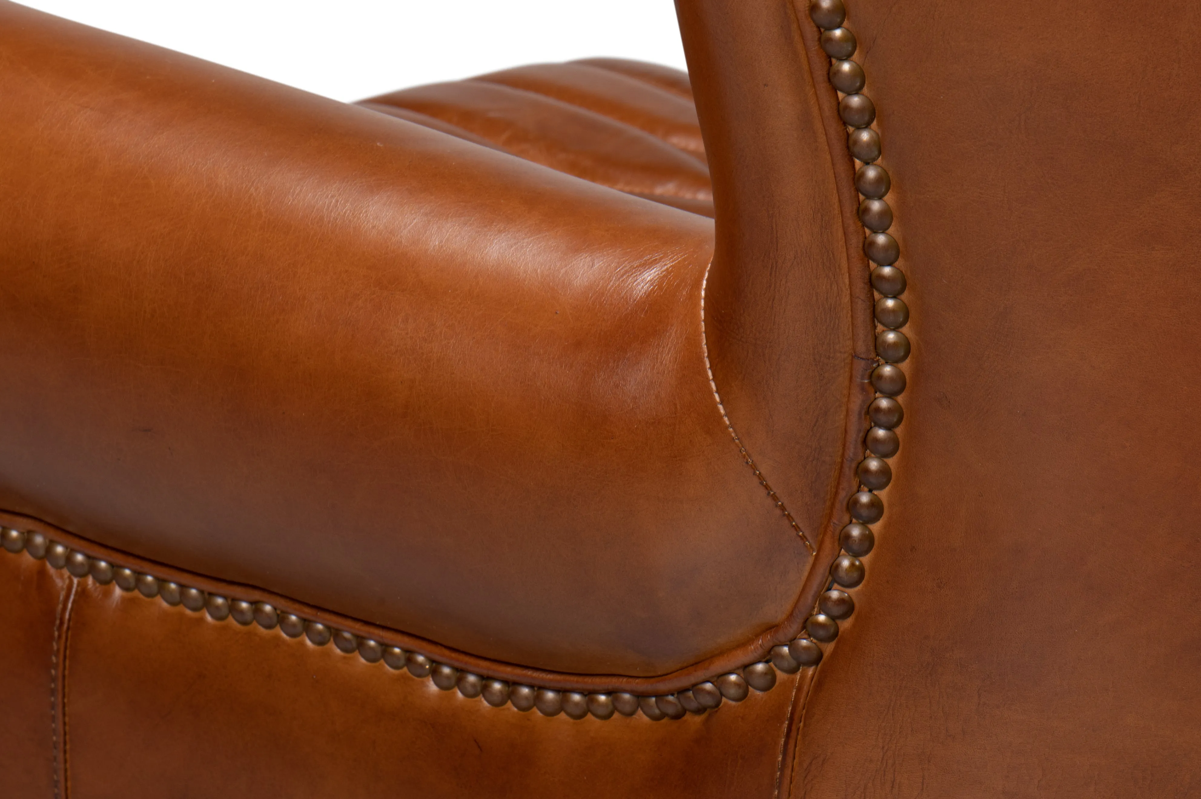 Sarreid - Bugatti Leather Swivel Chair - Brown - Traditional