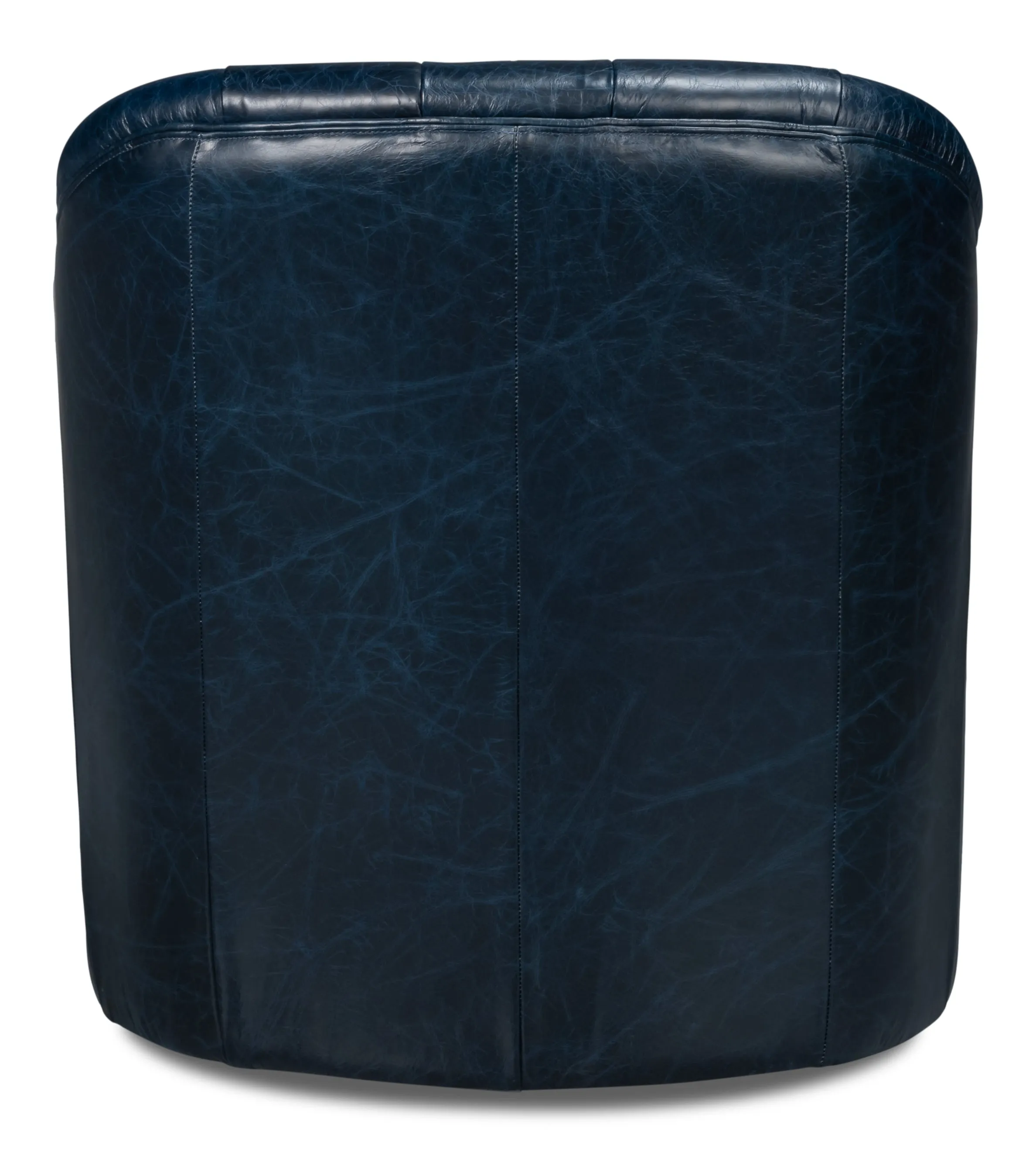 Sarreid - Coolidge Leather Swivel Chair  Blue - Blue - Transitional