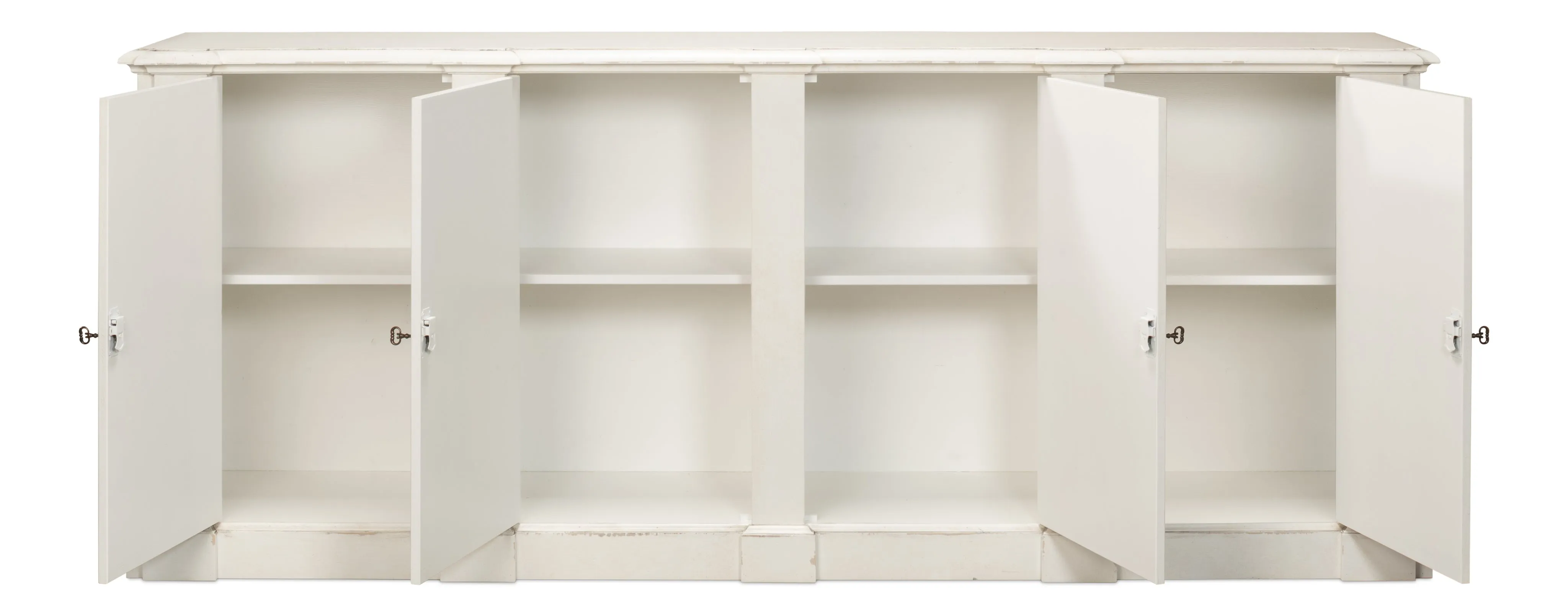 Sarreid - Crested Wall Cabinet White/White Finish - White - Traditional