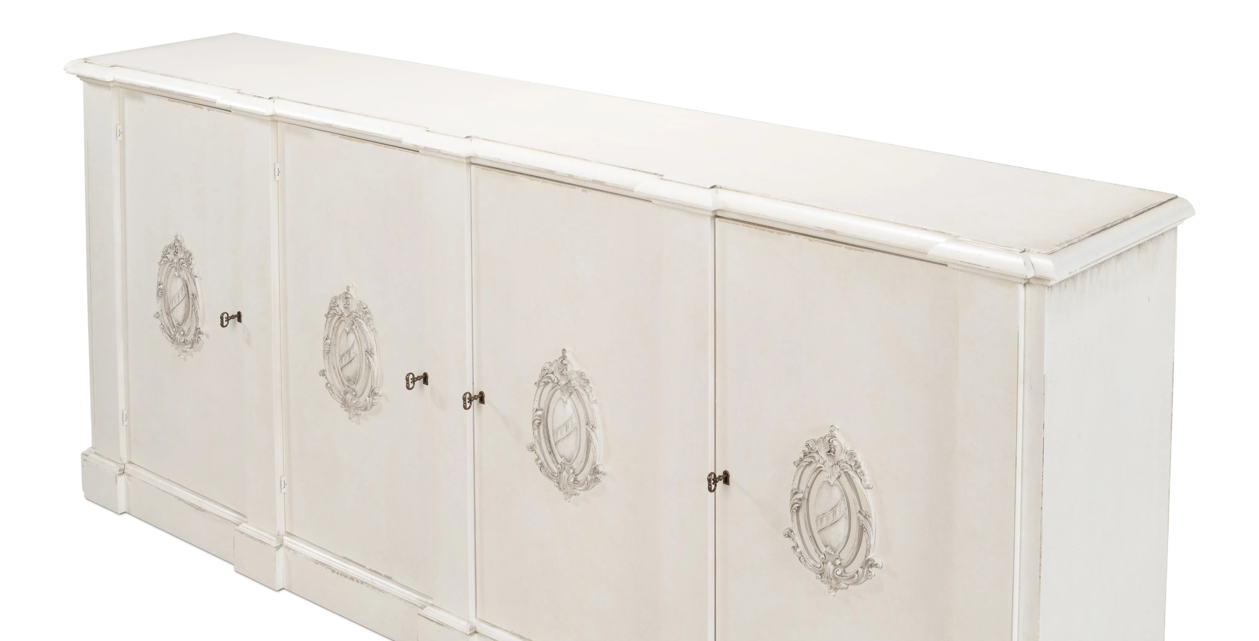 Sarreid - Crested Wall Cabinet White/White Finish - White - Traditional