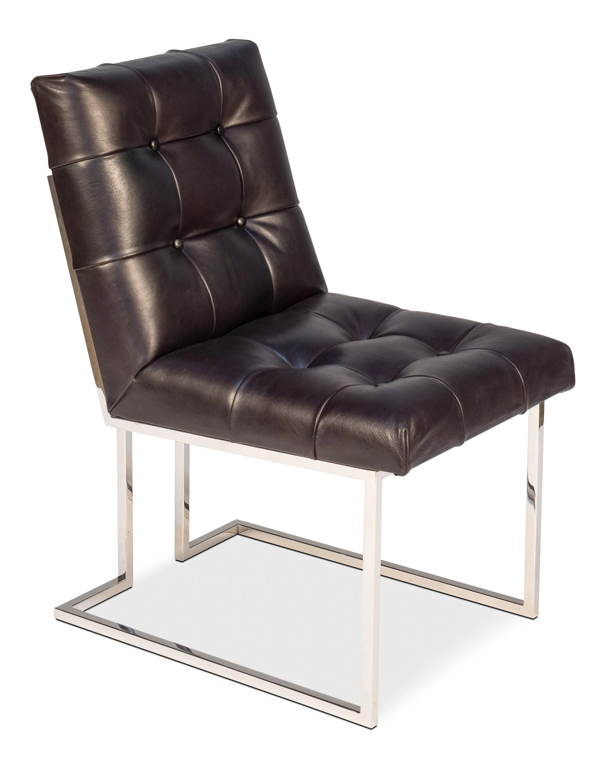 Sarreid - Hubbard Iron & Leather Chair - Black - Contemporary