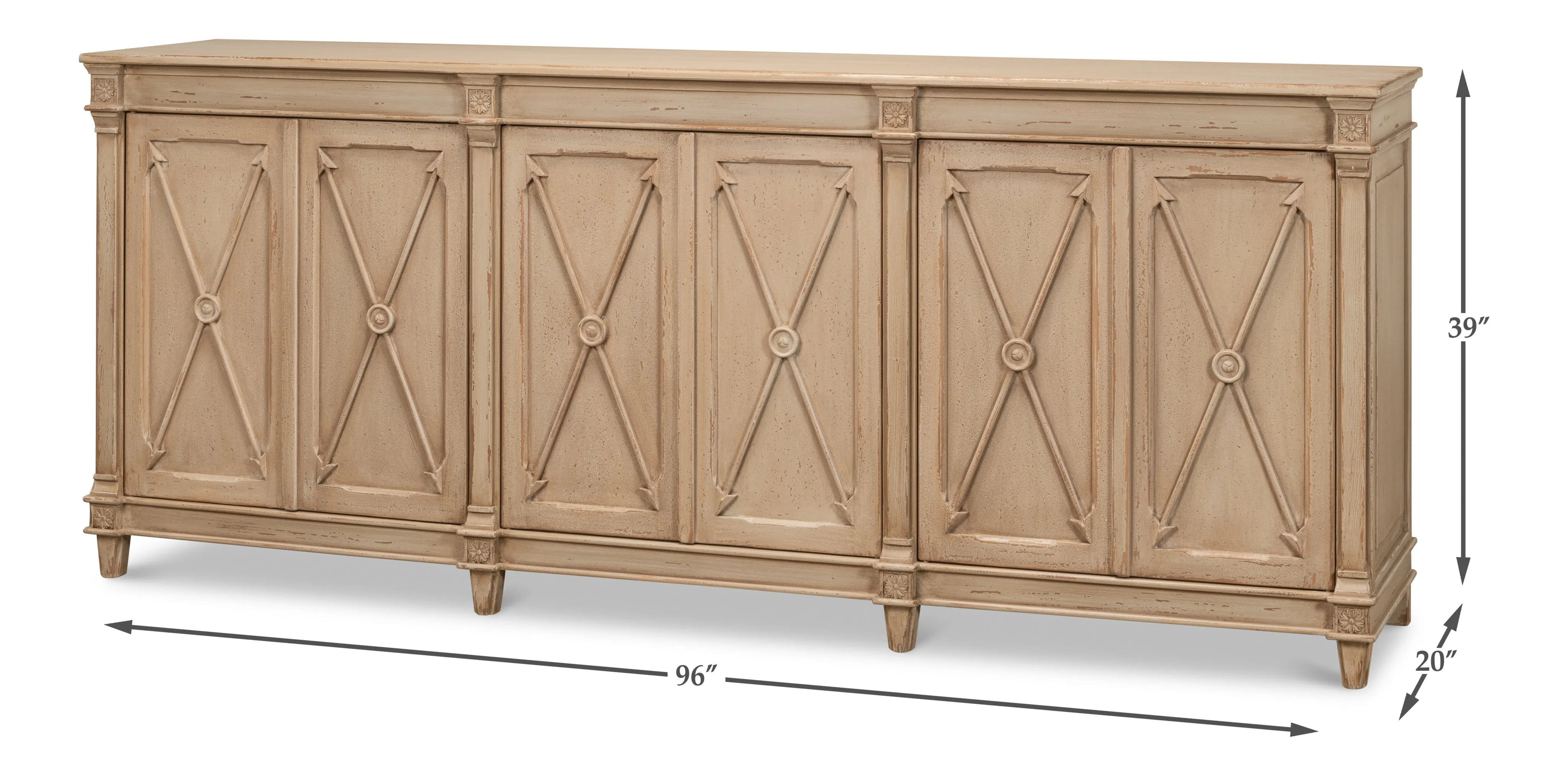 Sarreid - Marksman Sideboard  Dark Beige - Beige - Traditional