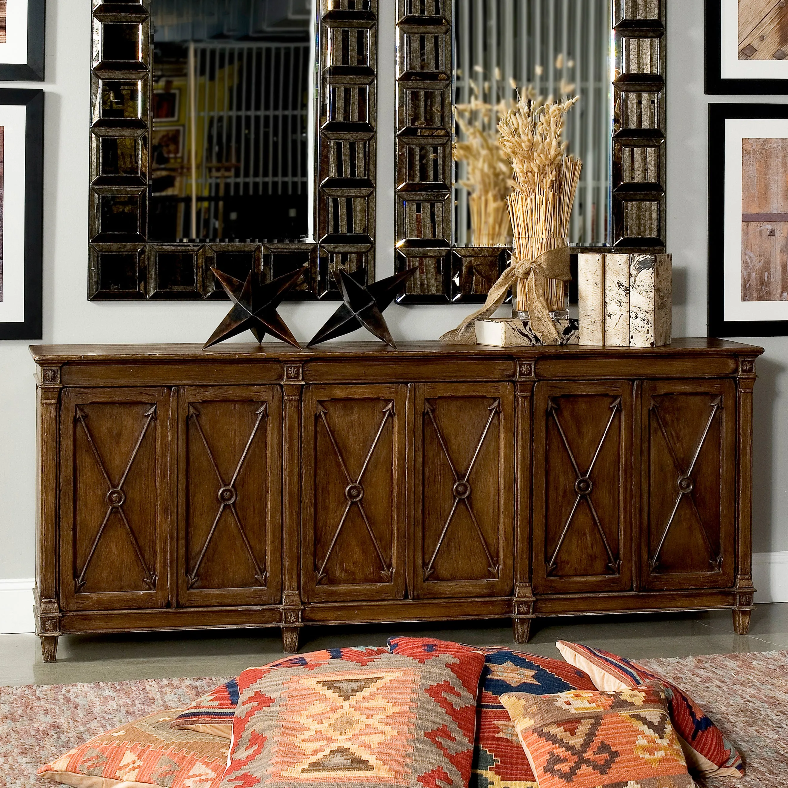 Sarreid - Marksman Sideboard  Dark Brown - Brown - Traditional