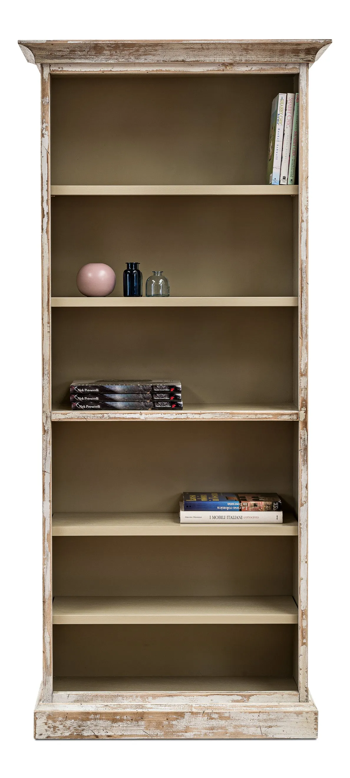 Sarreid - Open Shelf Bookcase  Disrupted White - White - Transitional