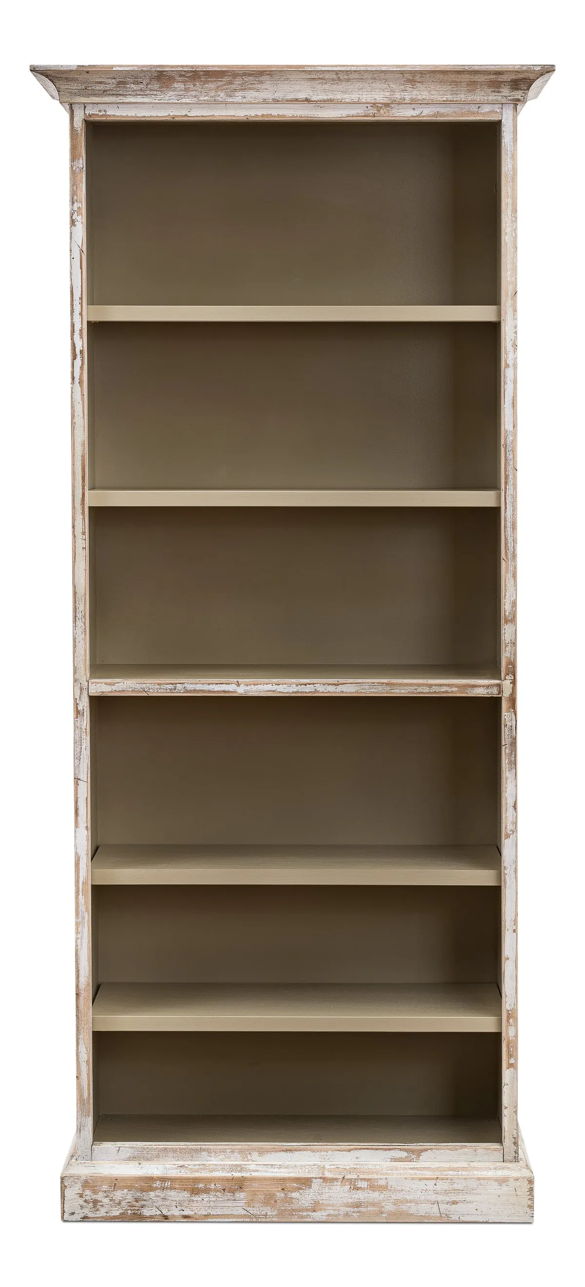 Sarreid - Open Shelf Bookcase  Disrupted White - White - Transitional