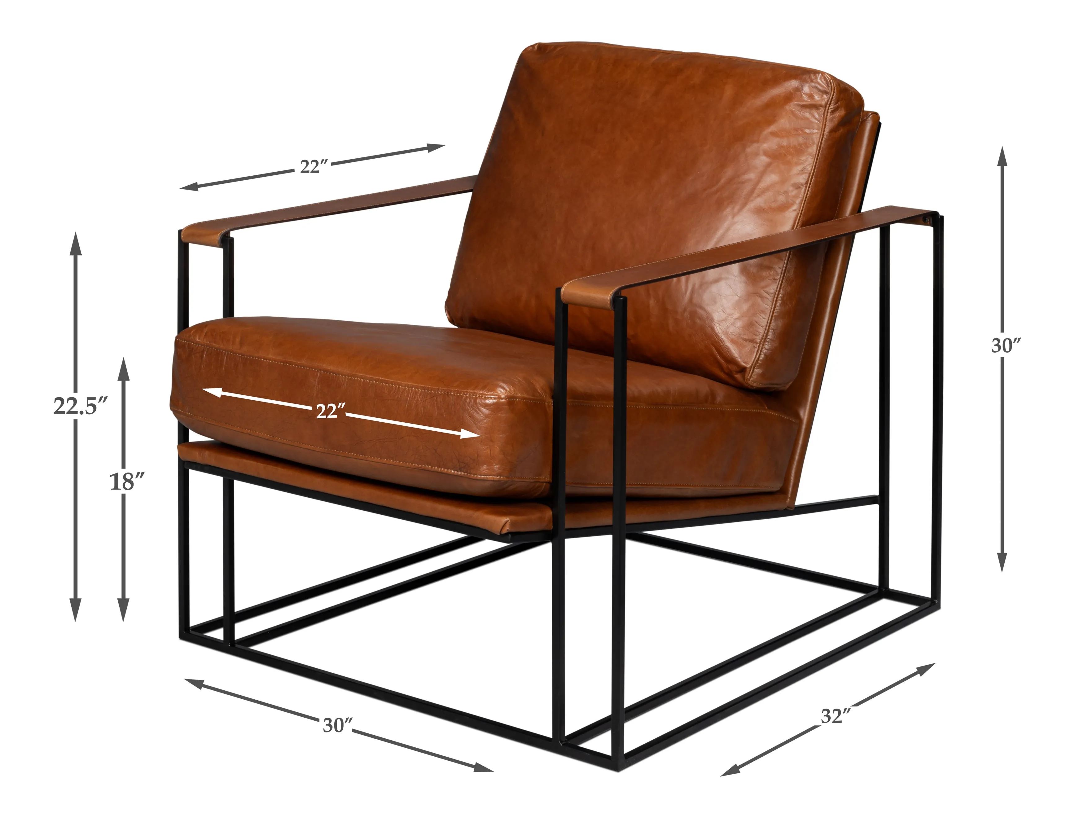 Sarreid - Oryan Chair  Havana Brown - Brown - Contemporary