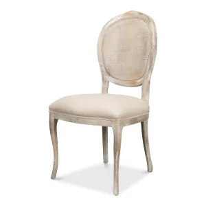 Sarreid - Oval Cane Back S/Chair  Grey Oak  Flax - Grey - Traditional - set of 2