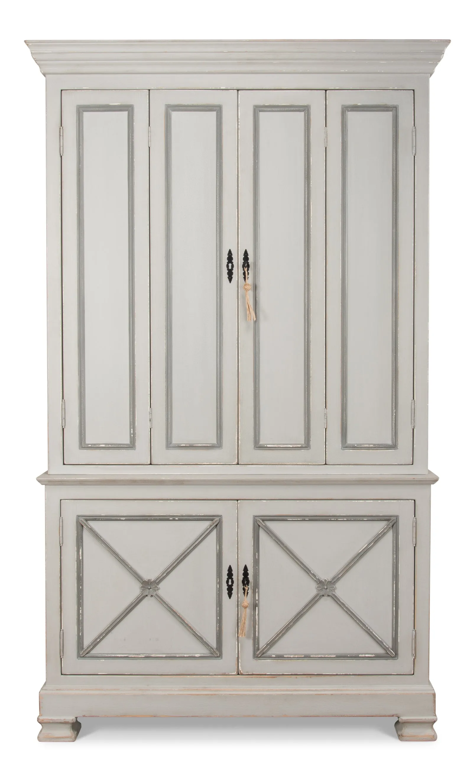 Sarreid - Painted Directoire Style Cupboard - Grey - Transitional