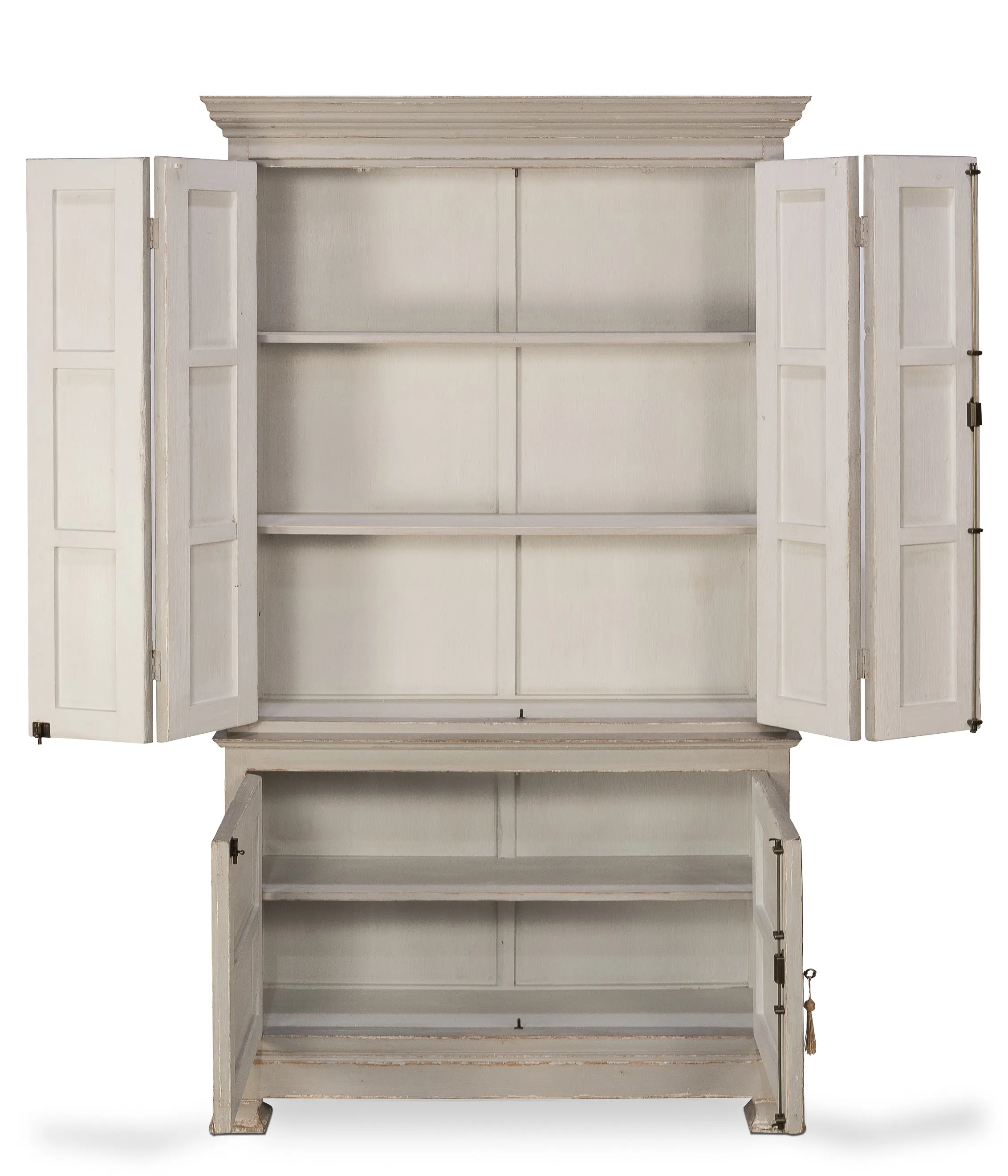 Sarreid - Painted Directoire Style Cupboard - Grey - Transitional