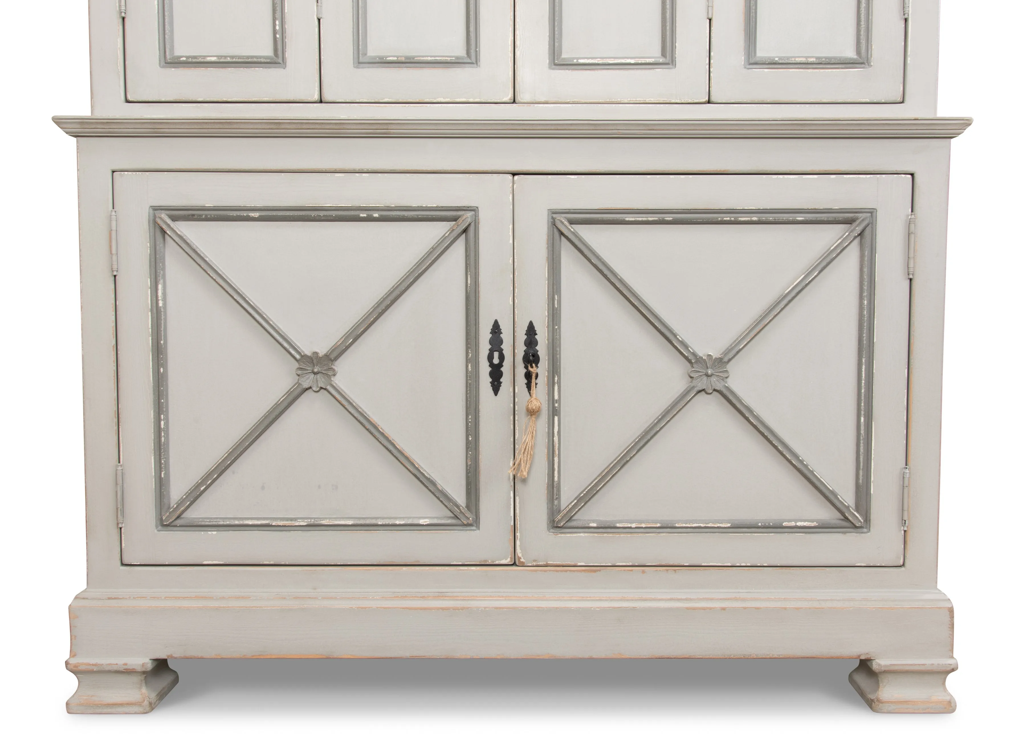 Sarreid - Painted Directoire Style Cupboard - Grey - Transitional