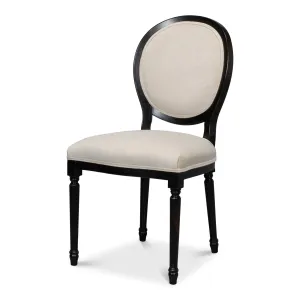 Sarreid - Round Back Side Chair Nero Banks Organza - Black - Traditional - set of 2