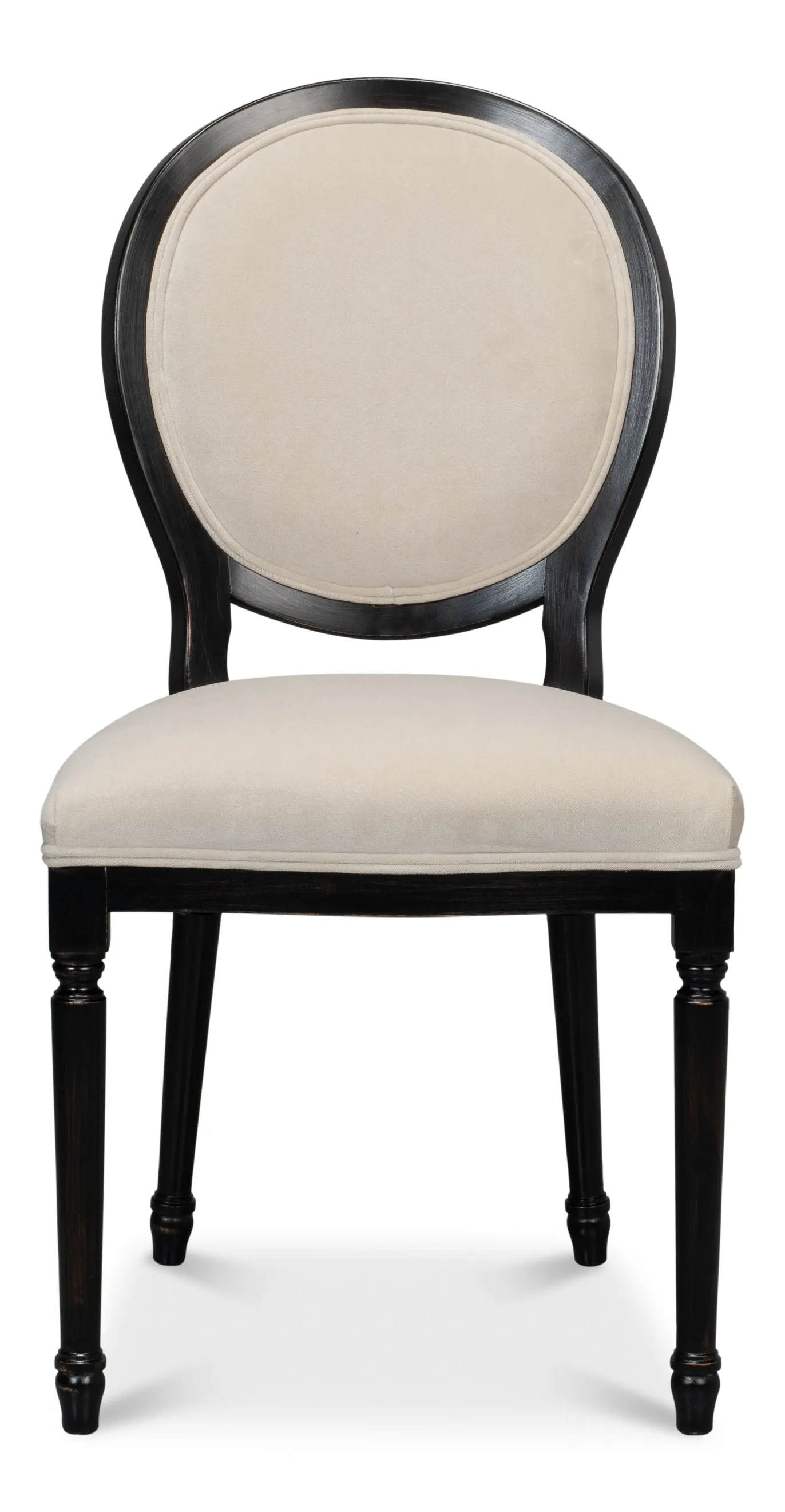 Sarreid - Round Back Side Chair Nero Banks Organza - Black - Traditional - set of 2