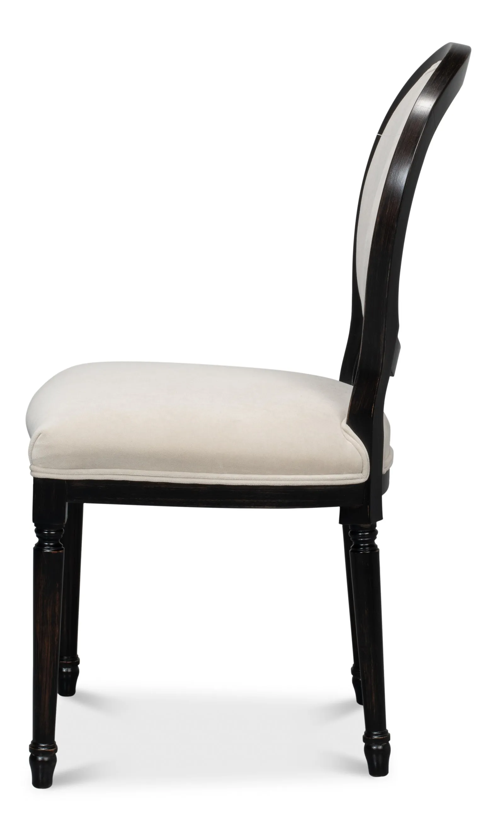 Sarreid - Round Back Side Chair Nero Banks Organza - Black - Traditional - set of 2