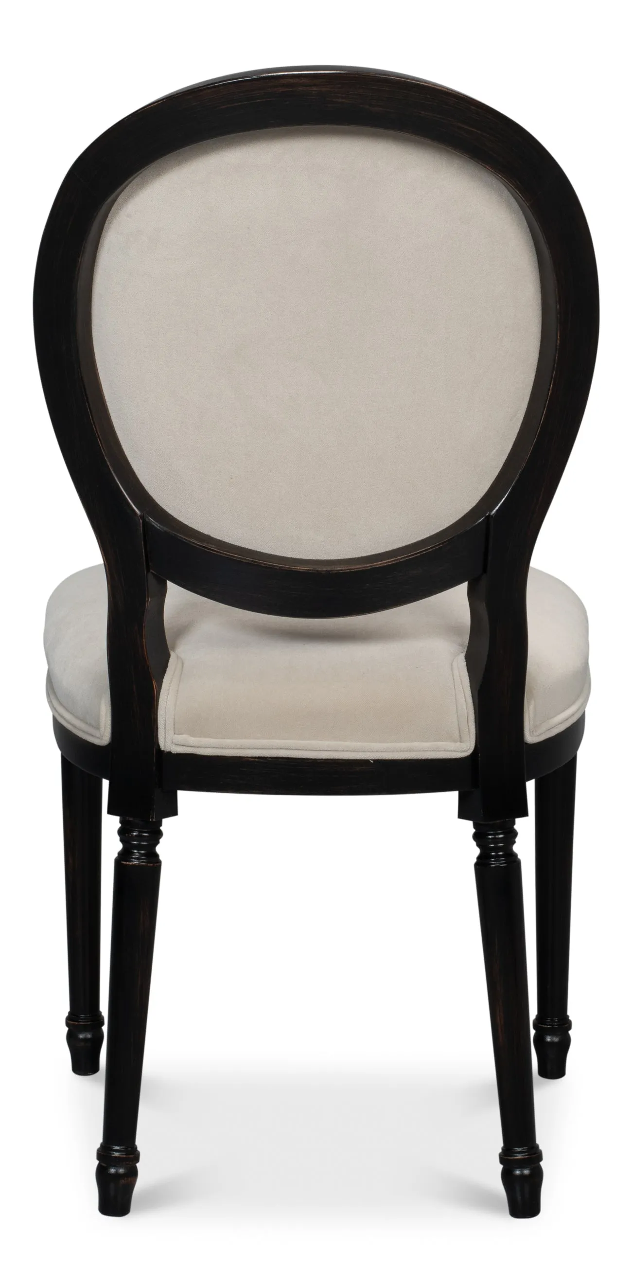 Sarreid - Round Back Side Chair Nero Banks Organza - Black - Traditional - set of 2