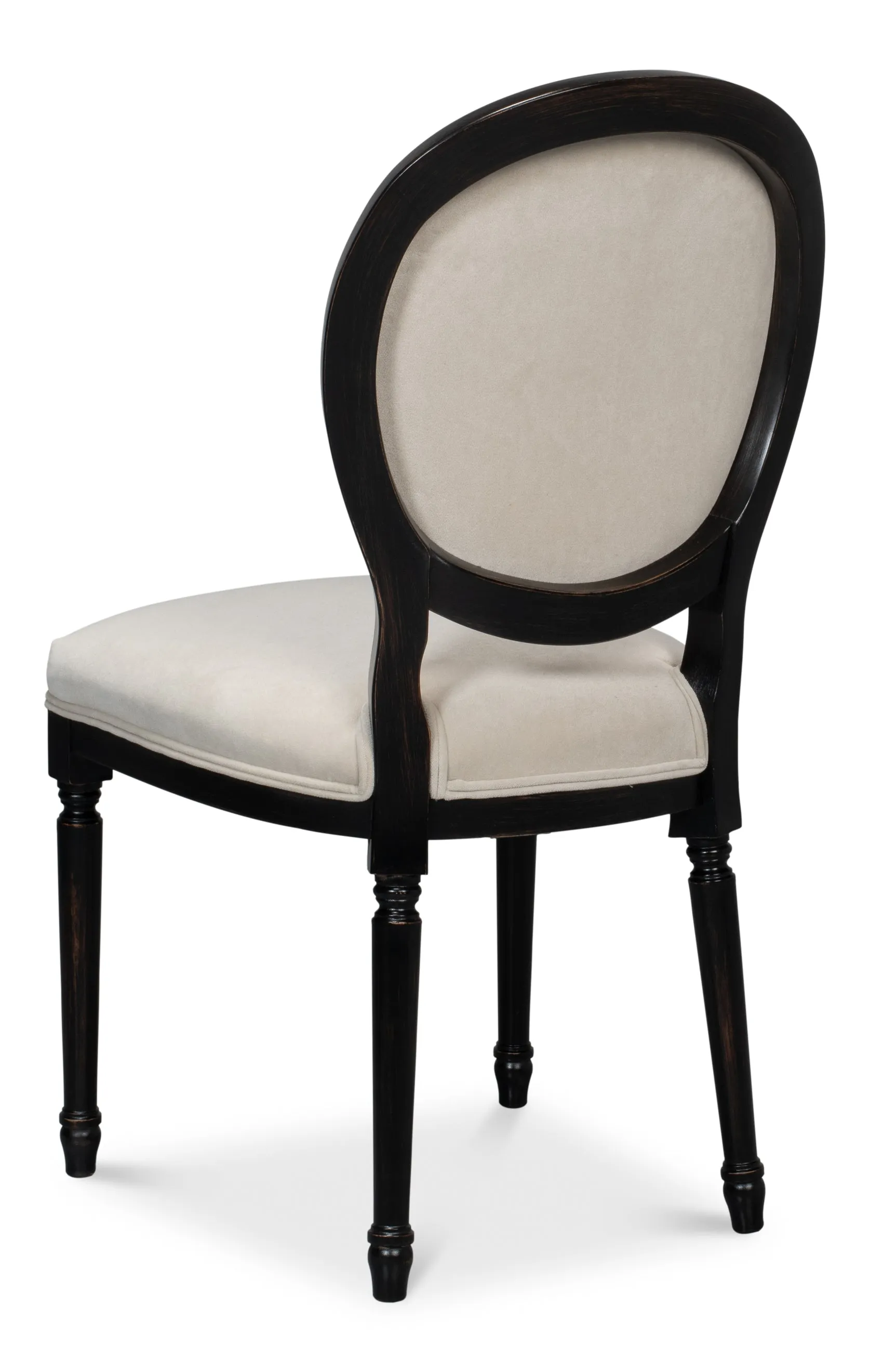 Sarreid - Round Back Side Chair Nero Banks Organza - Black - Traditional - set of 2