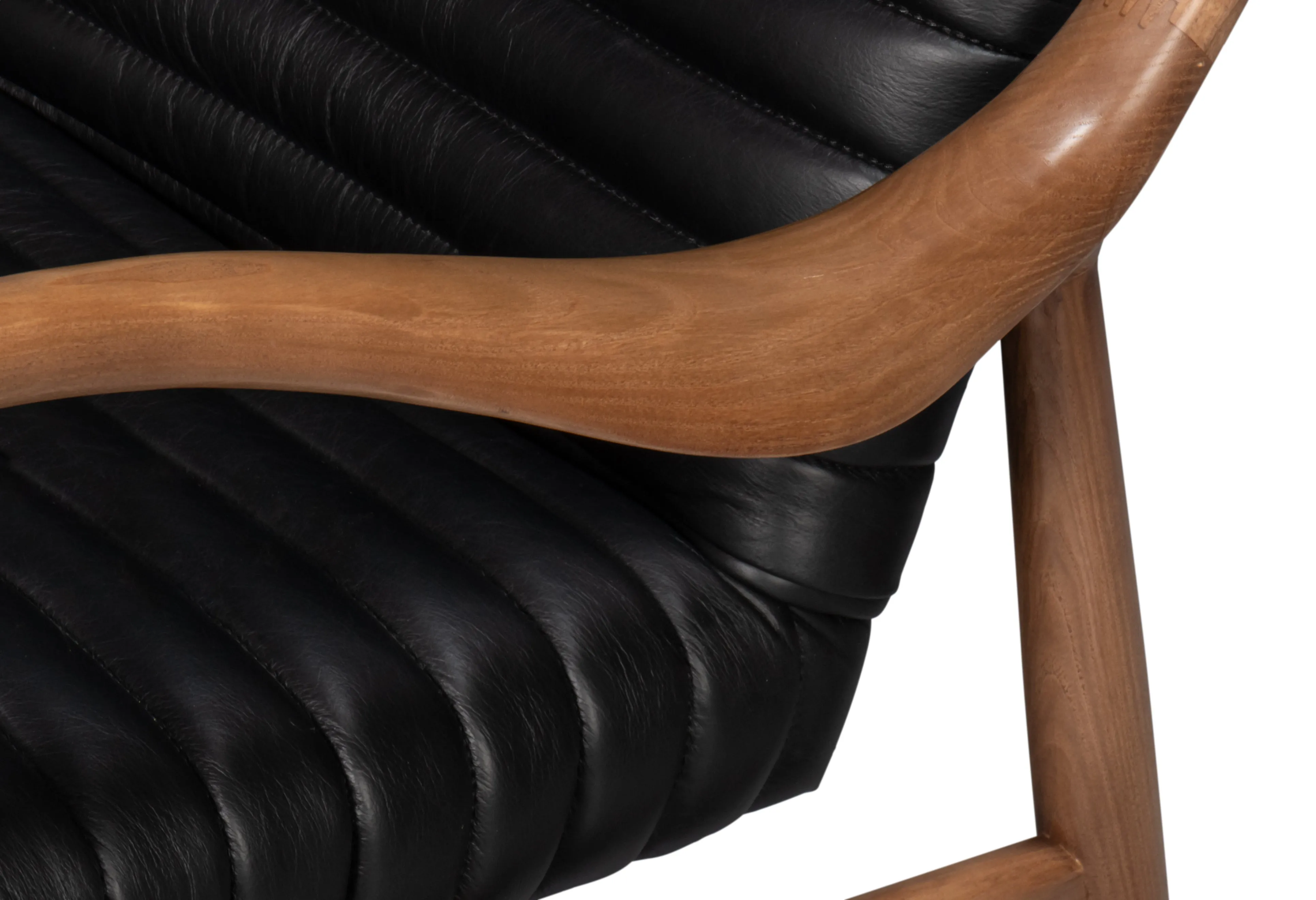 Sarreid - Singletary Leather Chair  Onyx Black - Black - Contemporary