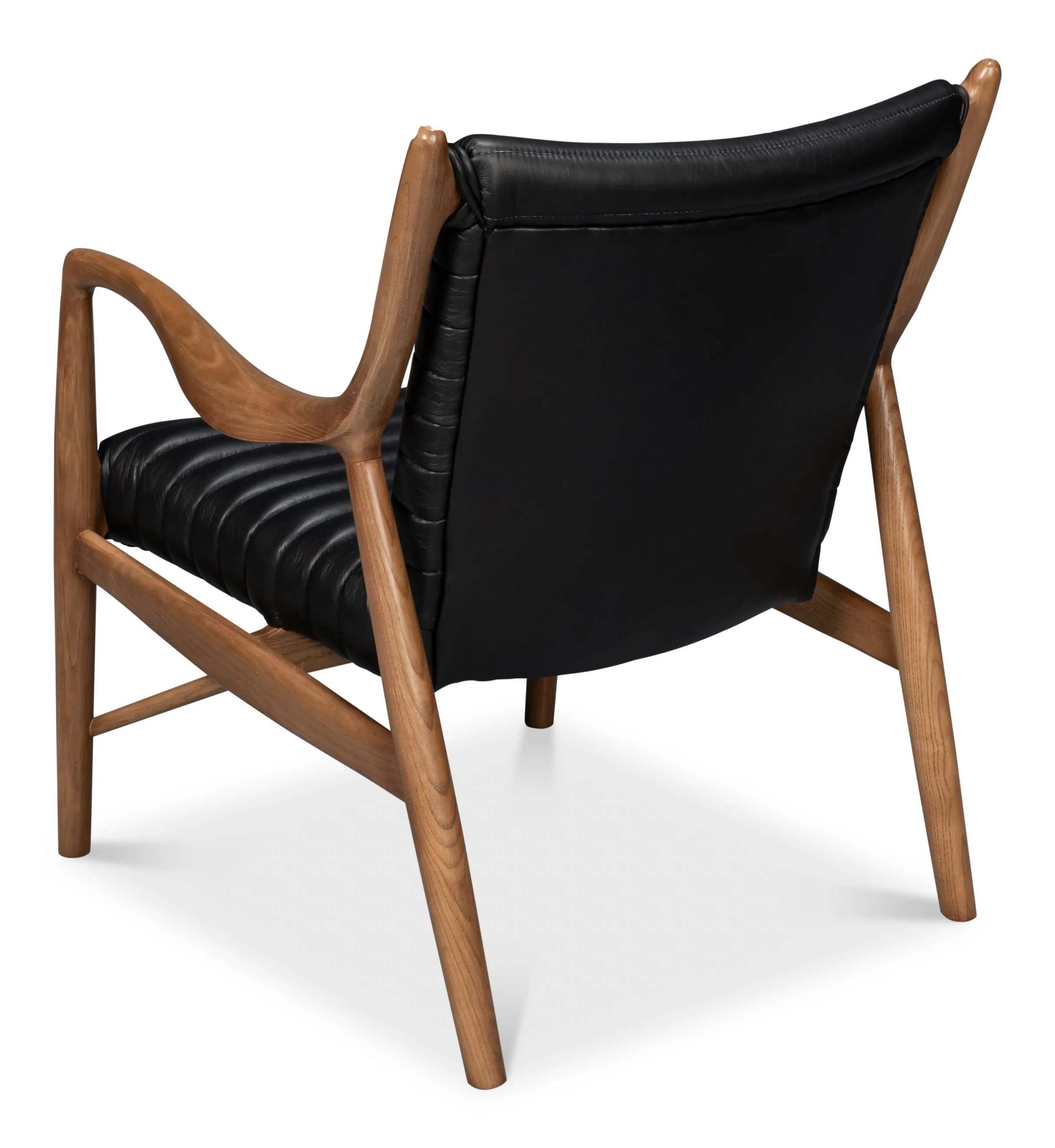 Sarreid - Singletary Leather Chair  Onyx Black - Black - Contemporary