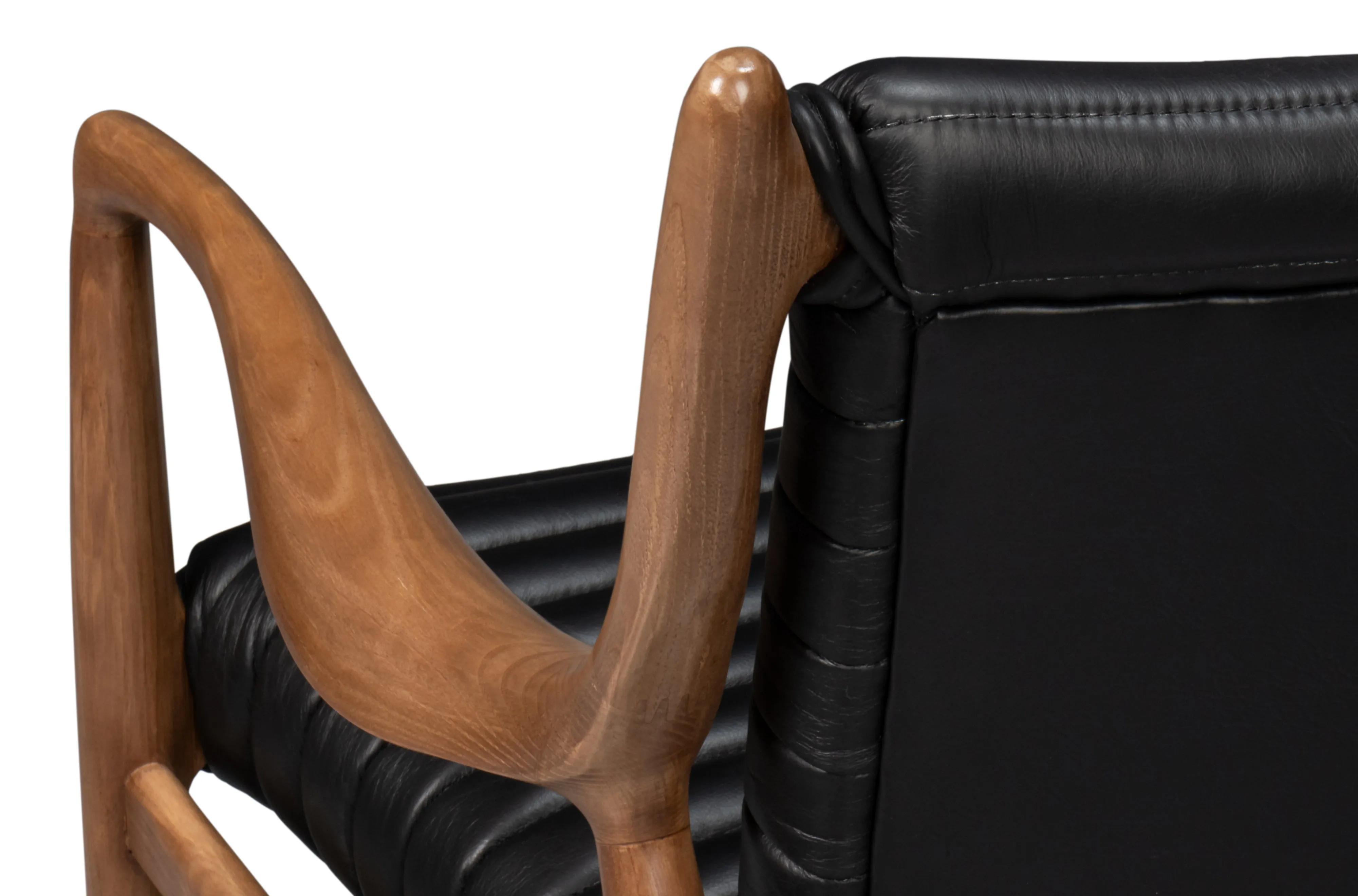 Sarreid - Singletary Leather Chair  Onyx Black - Black - Contemporary