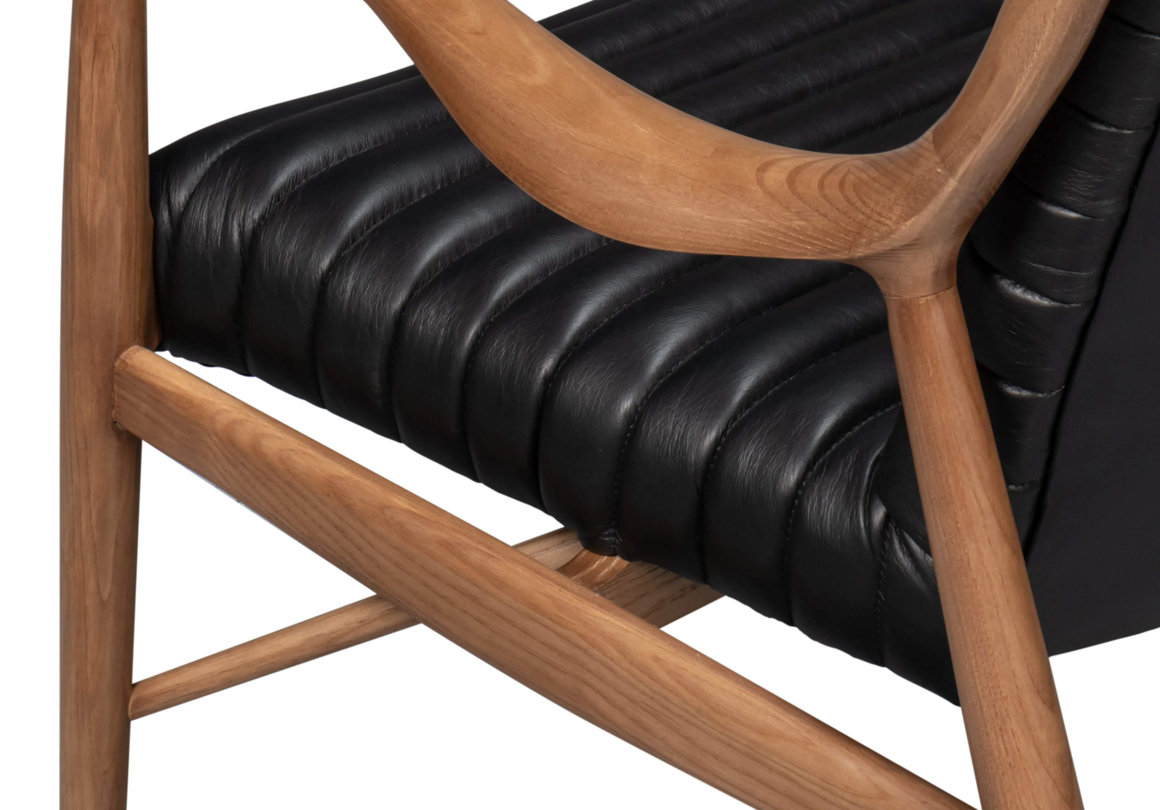 Sarreid - Singletary Leather Chair  Onyx Black - Black - Contemporary