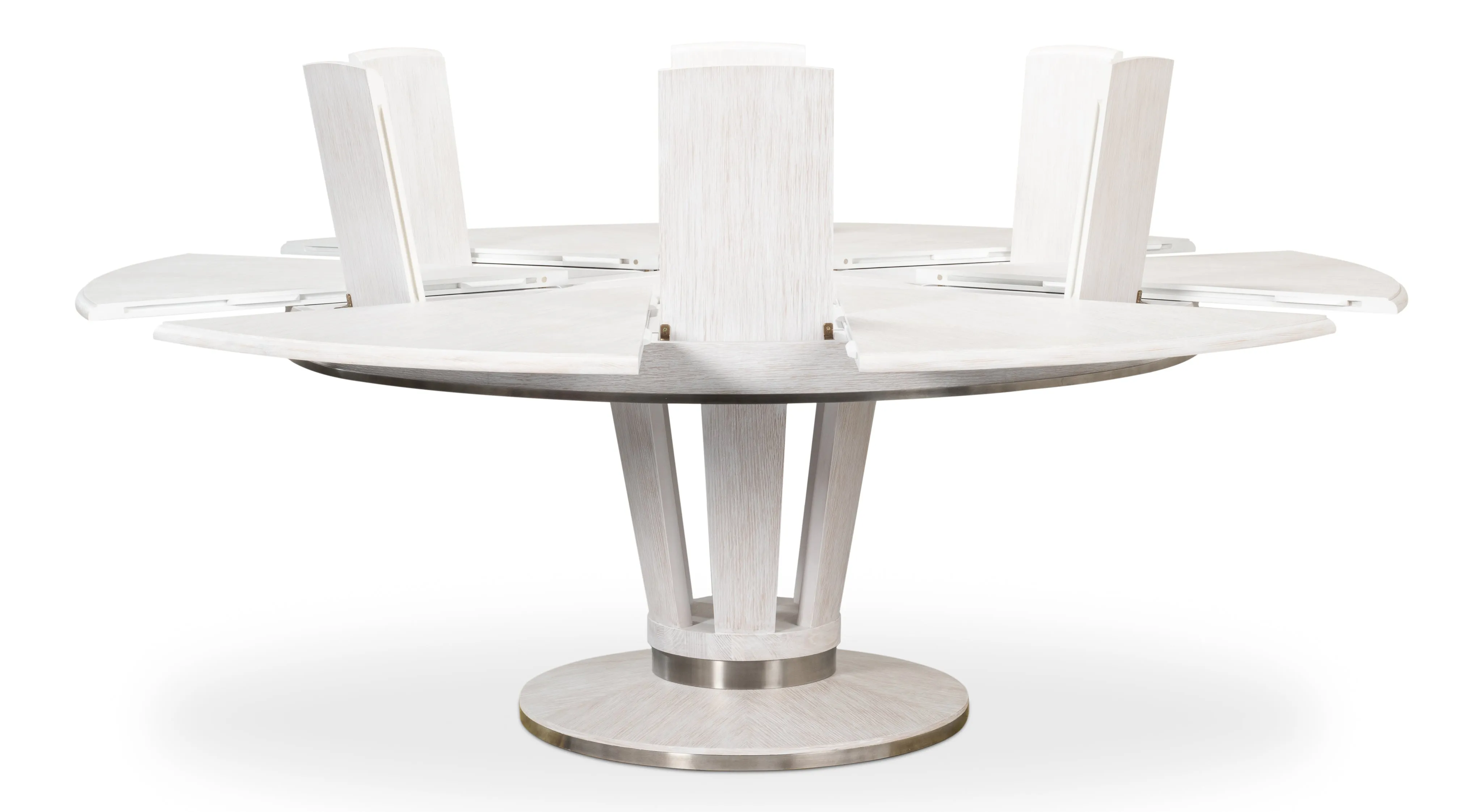 Sarreid - Soho Jupe Dining Table  Whitewash White - White - Contemporary