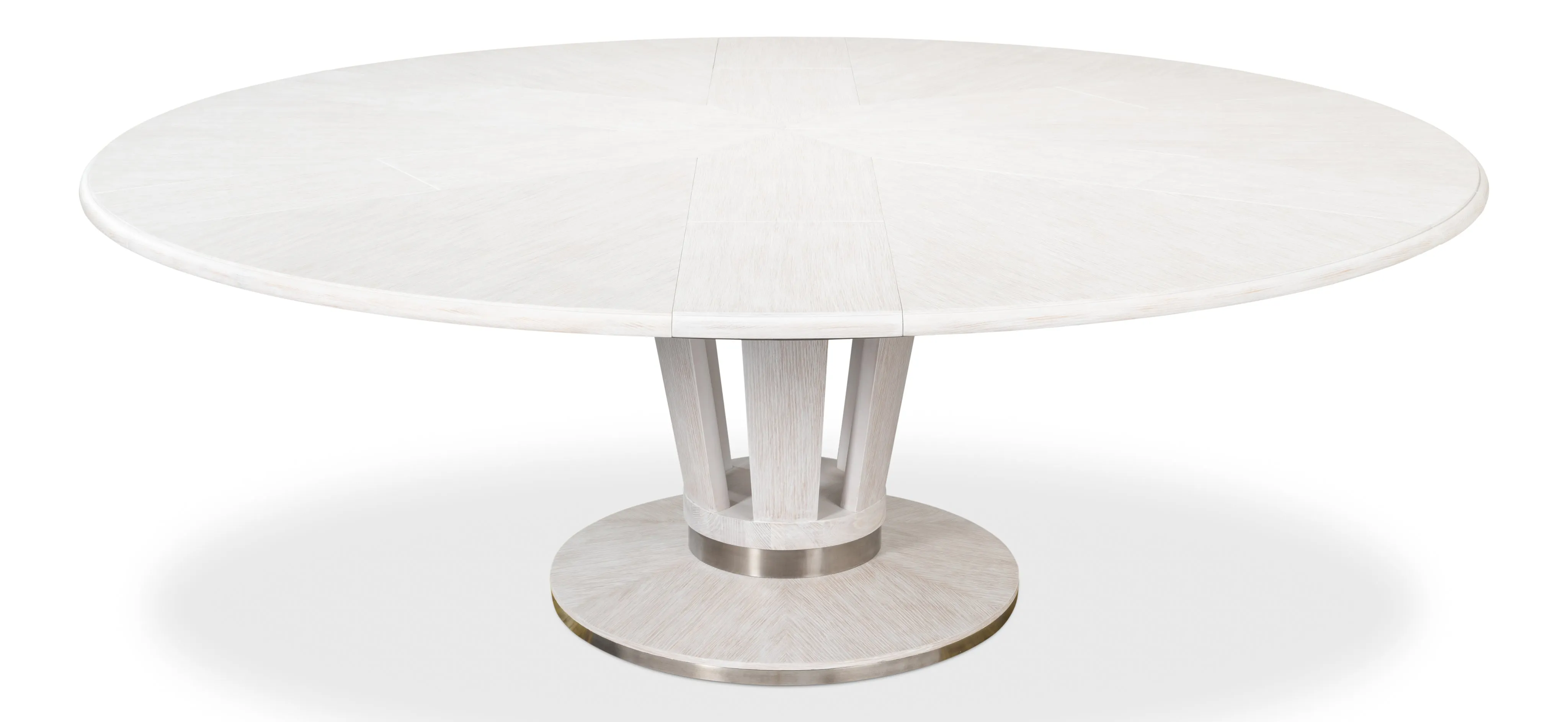 Sarreid - Soho Jupe Dining Table  Whitewash White - White - Contemporary