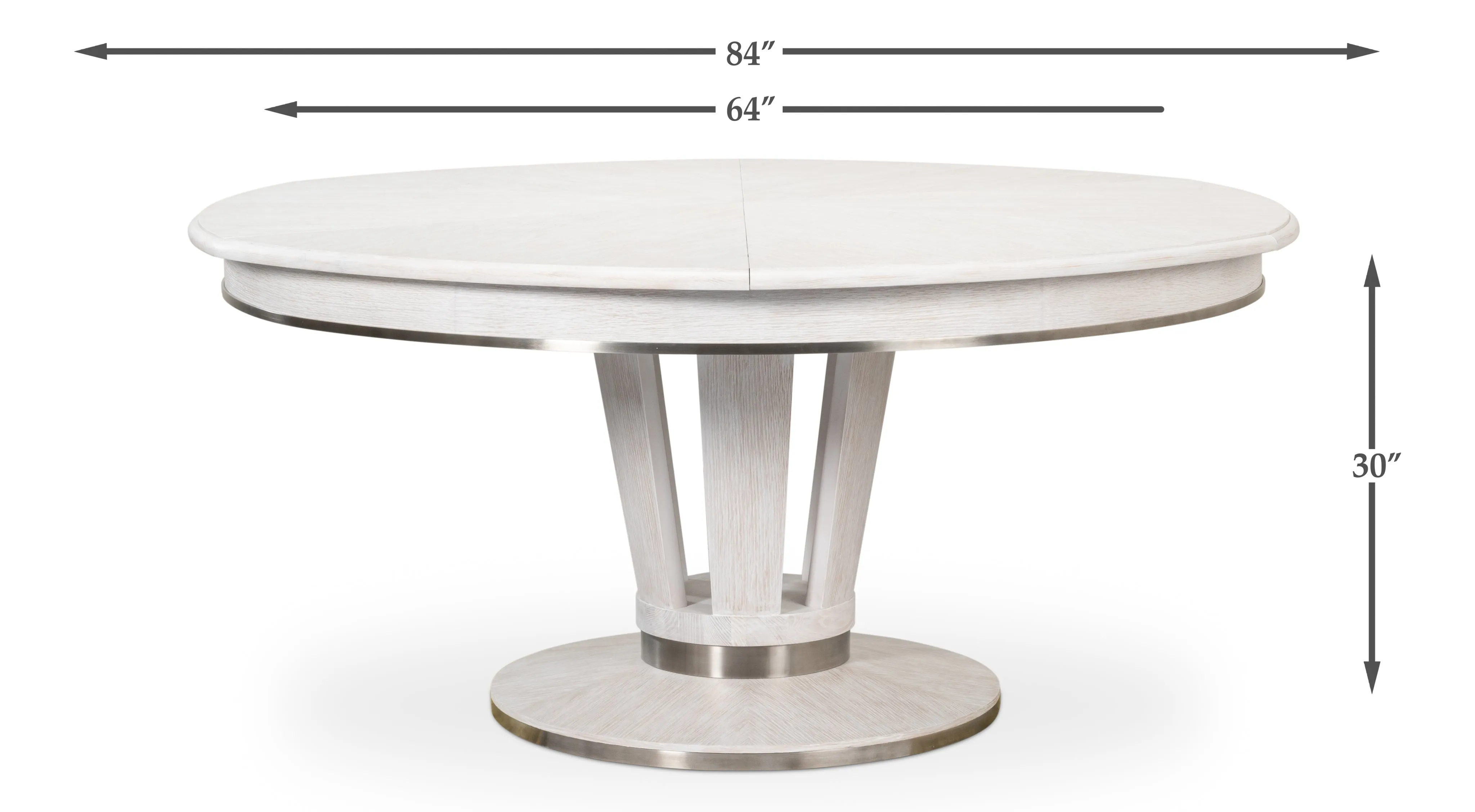 Sarreid - Soho Jupe Dining Table  Whitewash White - White - Contemporary